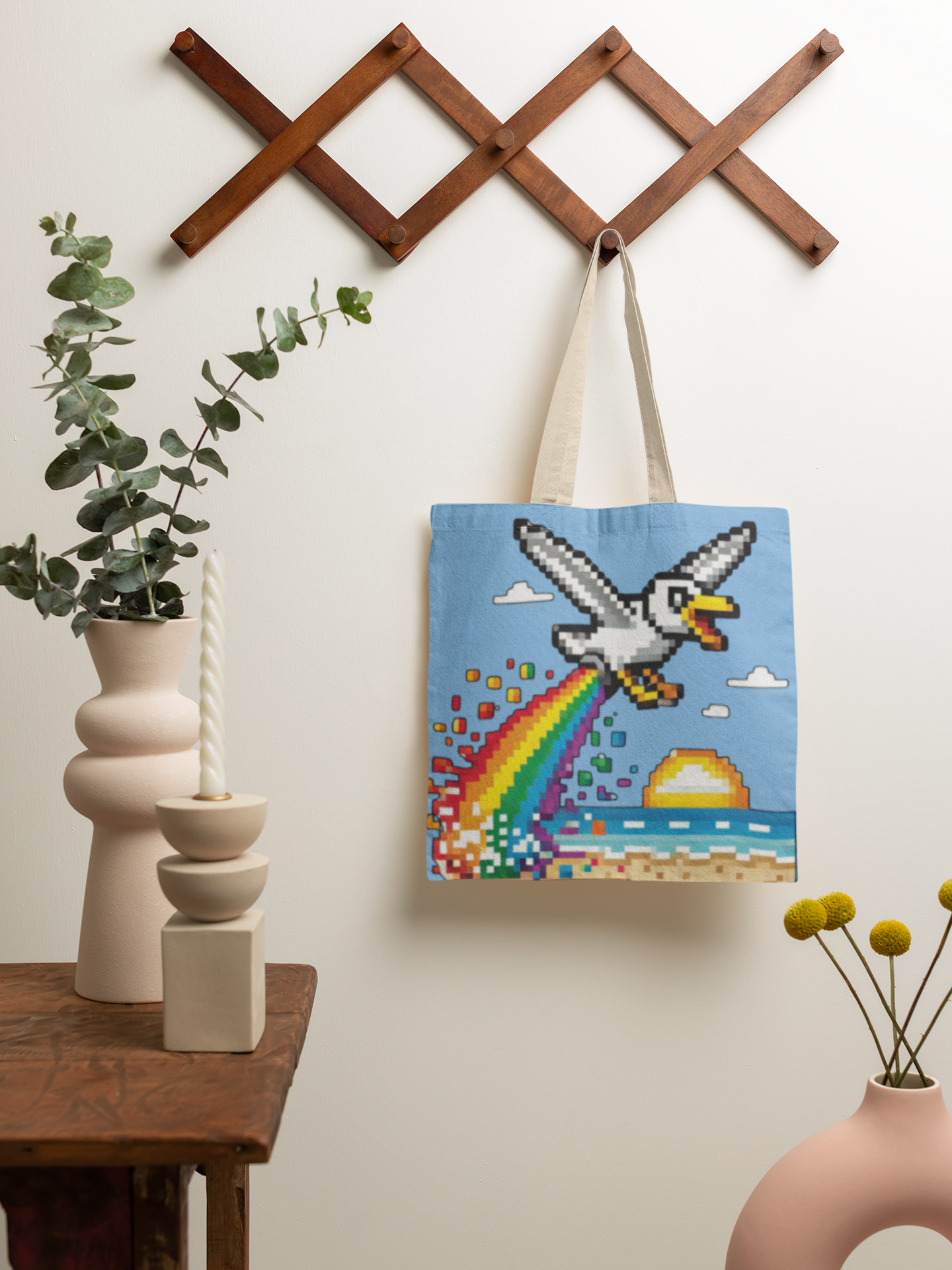 Colorful Rainbow Seagull Tote Bag - Fun Beach Vibes - Funny Pixel Seagull Tote Bag – All Over Print Rainbow Fart Bird Bag – Chaotic Beach Gamer Pride Accessory – Vaporwave Pixel Art Bag product thumbnail image Colorful Rainbow Seagull Tote Bag - Fun Beach Vibes - Funny Pixel Seagull Tote Bag – All Over Print Rainbow Fart Bird Bag – Chaotic Beach Gamer Pride Accessory – Vaporwave Pixel Art Bag product thumbnail image