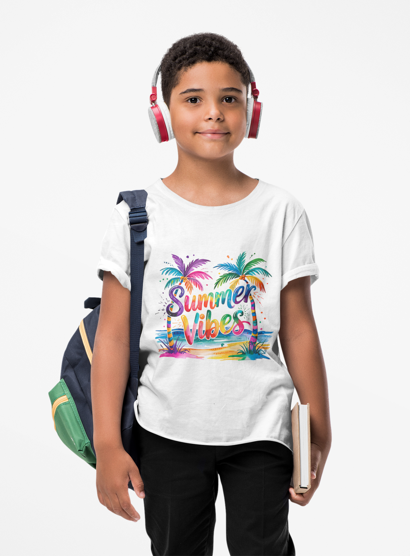 Summer Vibes Kids T-Shirt | Colorful Palm Tree Beach Shirt | Toddler & Youth Summer Tee | Vacation Shirt for Boys & Girls product thumbnail image Summer Vibes Kids T-Shirt | Colorful Palm Tree Beach Shirt | Toddler & Youth Summer Tee | Vacation Shirt for Boys & Girls product thumbnail image