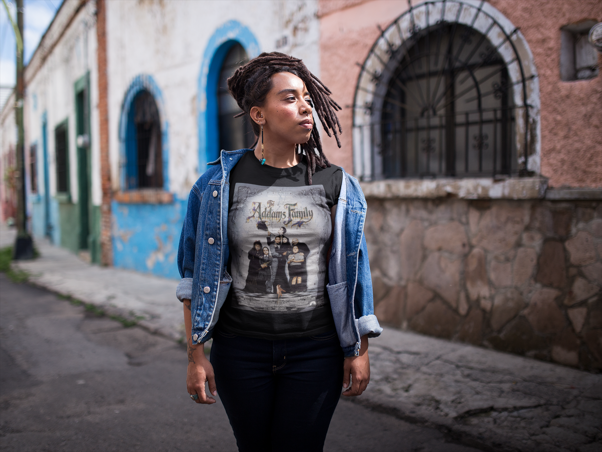 Addams Family Unisex Cotton Tee, Vintage Graphic T-Shirt, Casual Wear, Halloween Costume, Gift for TV Show Fans, Spooky Apparel product thumbnail image