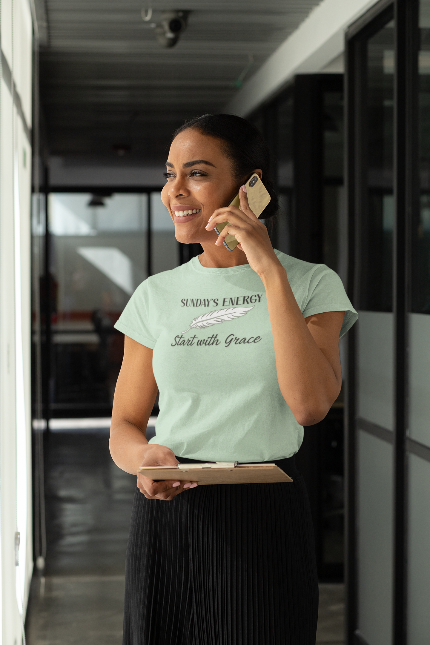 ,Sunday Energy Tee – “Start with Grace” | Soft Strength Tee | Unisex Rest Day Shirt | Hello Me Capsule – Sunday Soulwear Motivational T-Shirt, Unisex Graphic Shirt, Gift for Her, Everyday Comfort Wear, Mindfulness Apparel product thumbnail image