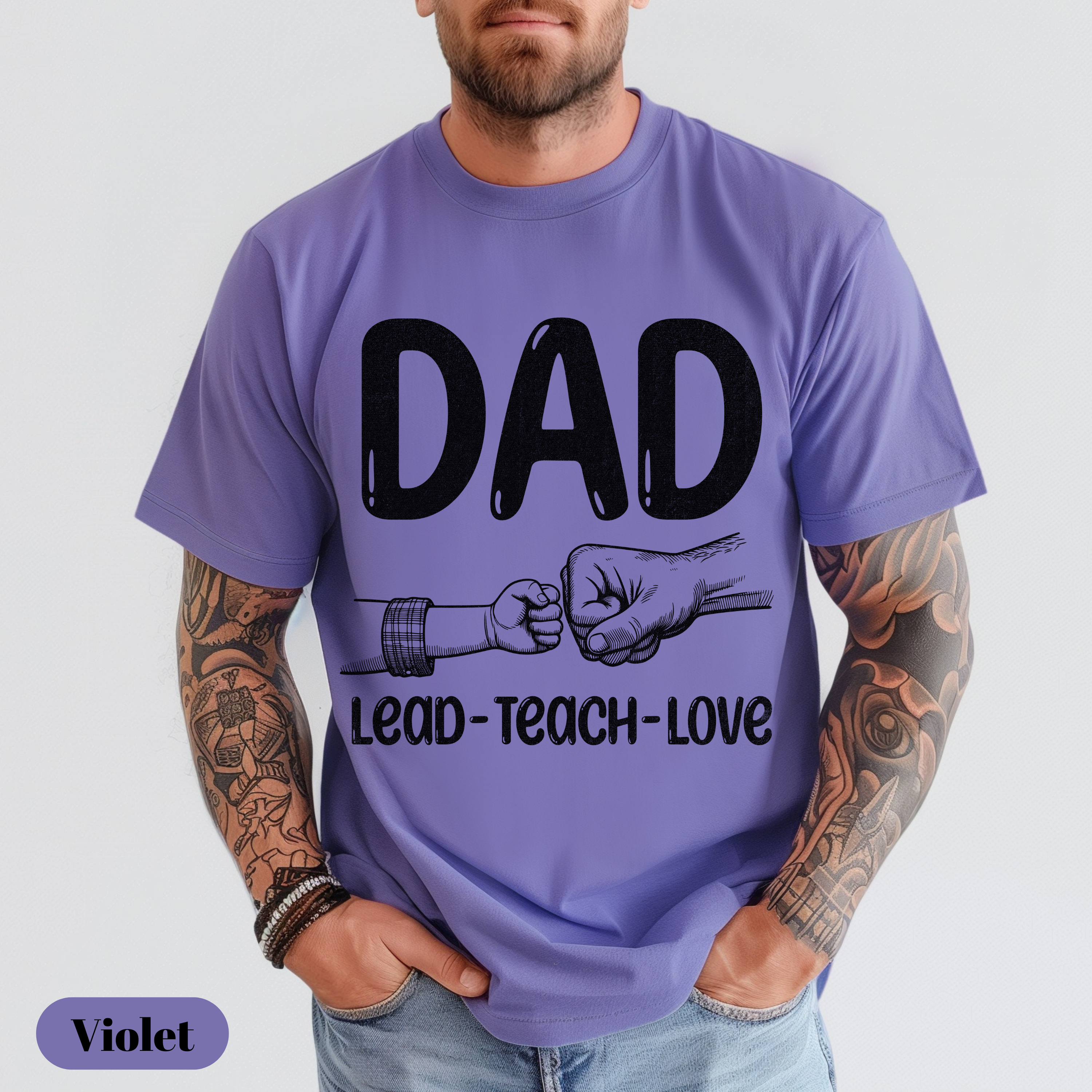 Dad Lead Teach Love T-Shirt, Father's Day Gift, Comfort Colors® Tshirt, Birthday Present for Dad, Men Cotton Tee, Dad Apparel, Family Love Shirt, Casual Wear, Father's Day Present product thumbnail image Dad Lead Teach Love T-Shirt, Father's Day Gift, Comfort Colors® Tshirt, Birthday Present for Dad, Men Cotton Tee, Dad Apparel, Family Love Shirt, Casual Wear, Father's Day Present product thumbnail image