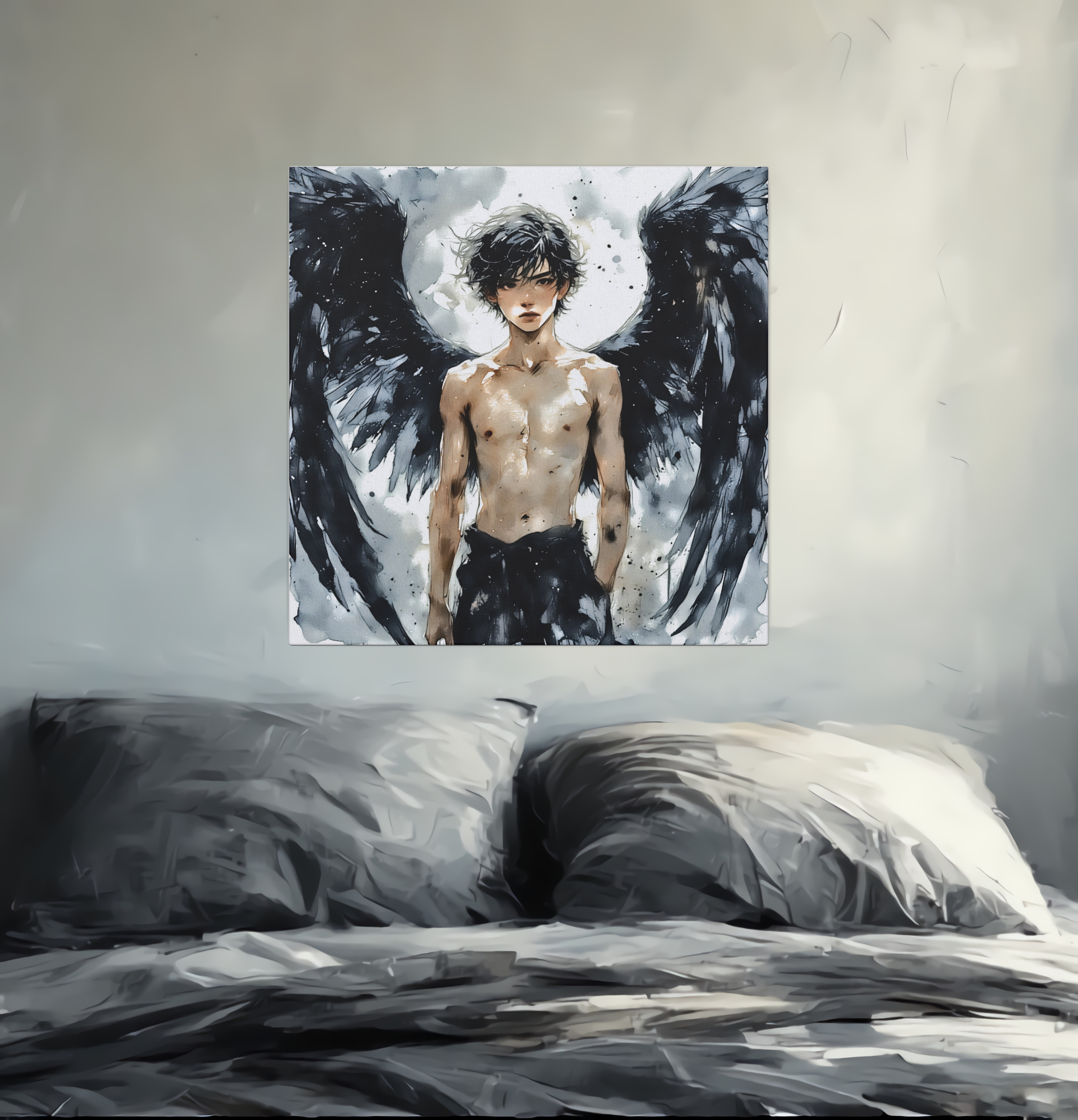 Dramatic Angel Canvas Print, Wall Art Decor, Unique Gift for Art Lovers, Gothic Home Accent, Fantasy Artwork Dramatic Angel Canvas Print, Wall Art Decor, Unique Gift for Art Lovers, Gothic Home Accent, Fantasy Artwork