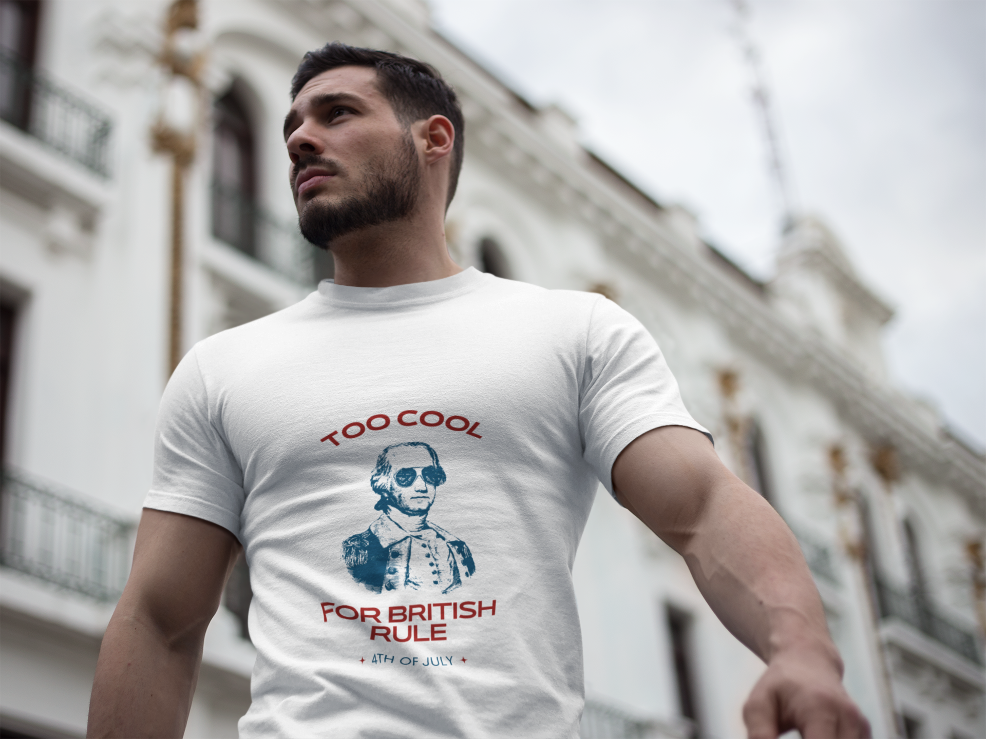 "Too Cool for British Rule" 4th of July Shirt  Comfort Colors 1717 Patriotic Tee  Independence Day Outfit  USA Celebration Gift product thumbnail image