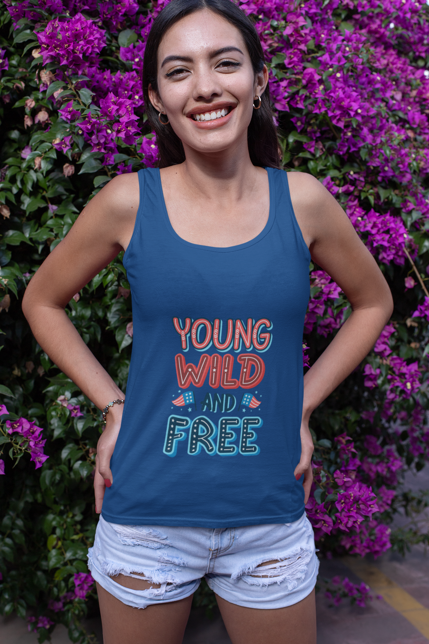 Patriotic Racerback Tank | Young Wild and Free | Summer and 4th of July Shirt, Next Level 1533 Racerback, 4th of July Outfit, USA Celebration Gift product thumbnail image Patriotic Racerback Tank | Young Wild and Free | Summer and 4th of July Shirt, Next Level 1533 Racerback, 4th of July Outfit, USA Celebration Gift product thumbnail image
