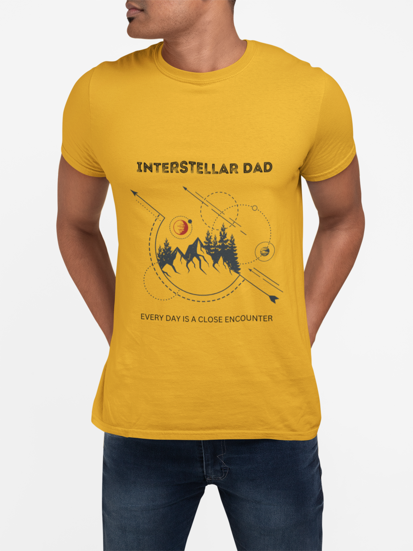 "Interstellar Dad" Men's Softstyle T-Shirt Gildan 64000 Unisex Tee Cosmic Outdoor Apparel Space Lover Gift product thumbnail image "Interstellar Dad" Men's Softstyle T-Shirt Gildan 64000 Unisex Tee Cosmic Outdoor Apparel Space Lover Gift product thumbnail image