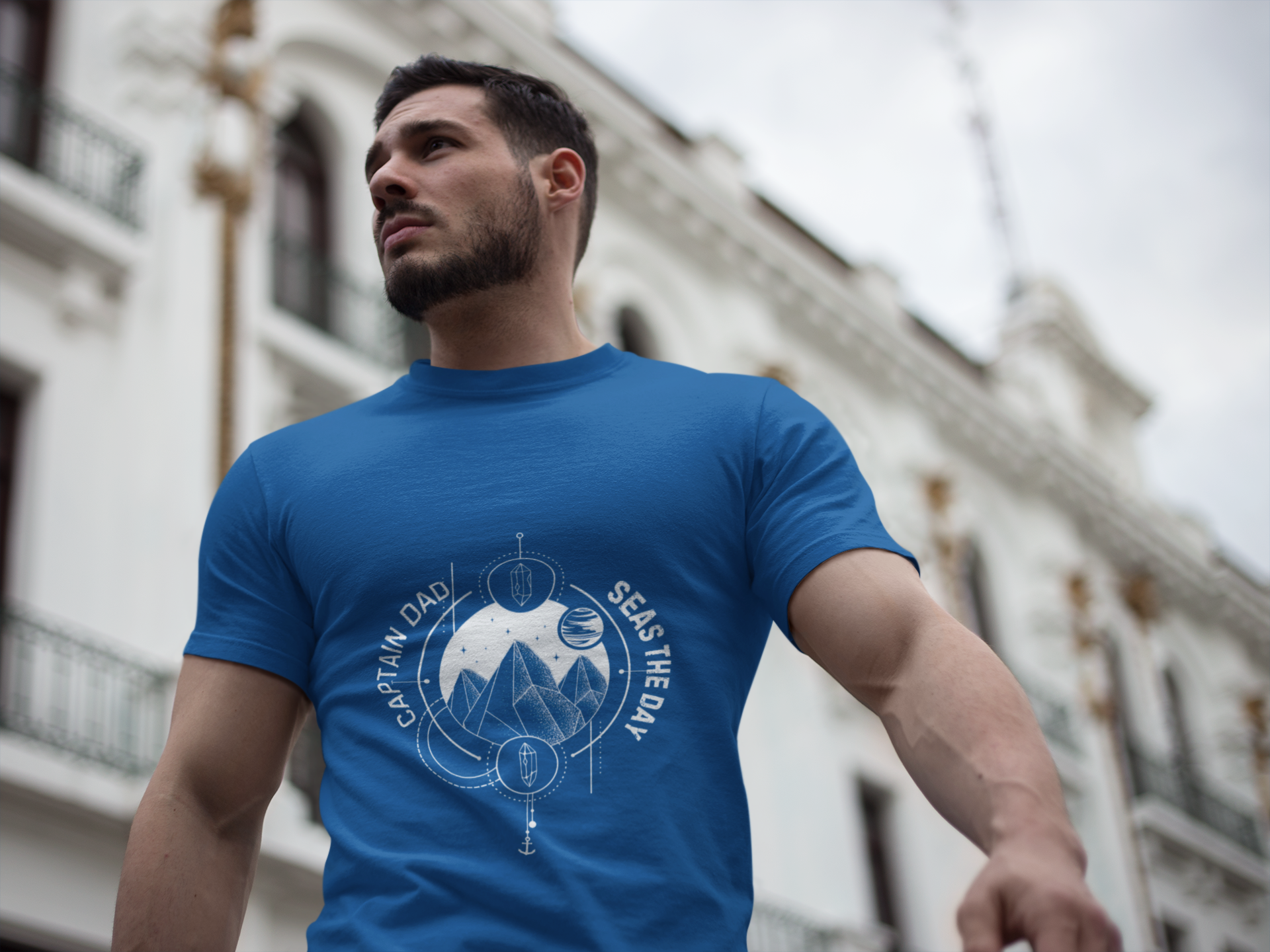 "Captain Dad: Seas the Day" Men's Unisex Nautical T-Shirt Gildan 64000 Softstyle Tee Outdoor Adventure Apparel for Sailing & Beach Lovers "Captain Dad: Seas the Day" Men's Unisex Nautical T-Shirt Gildan 64000 Softstyle Tee Outdoor Adventure Apparel for Sailing & Beach Lovers