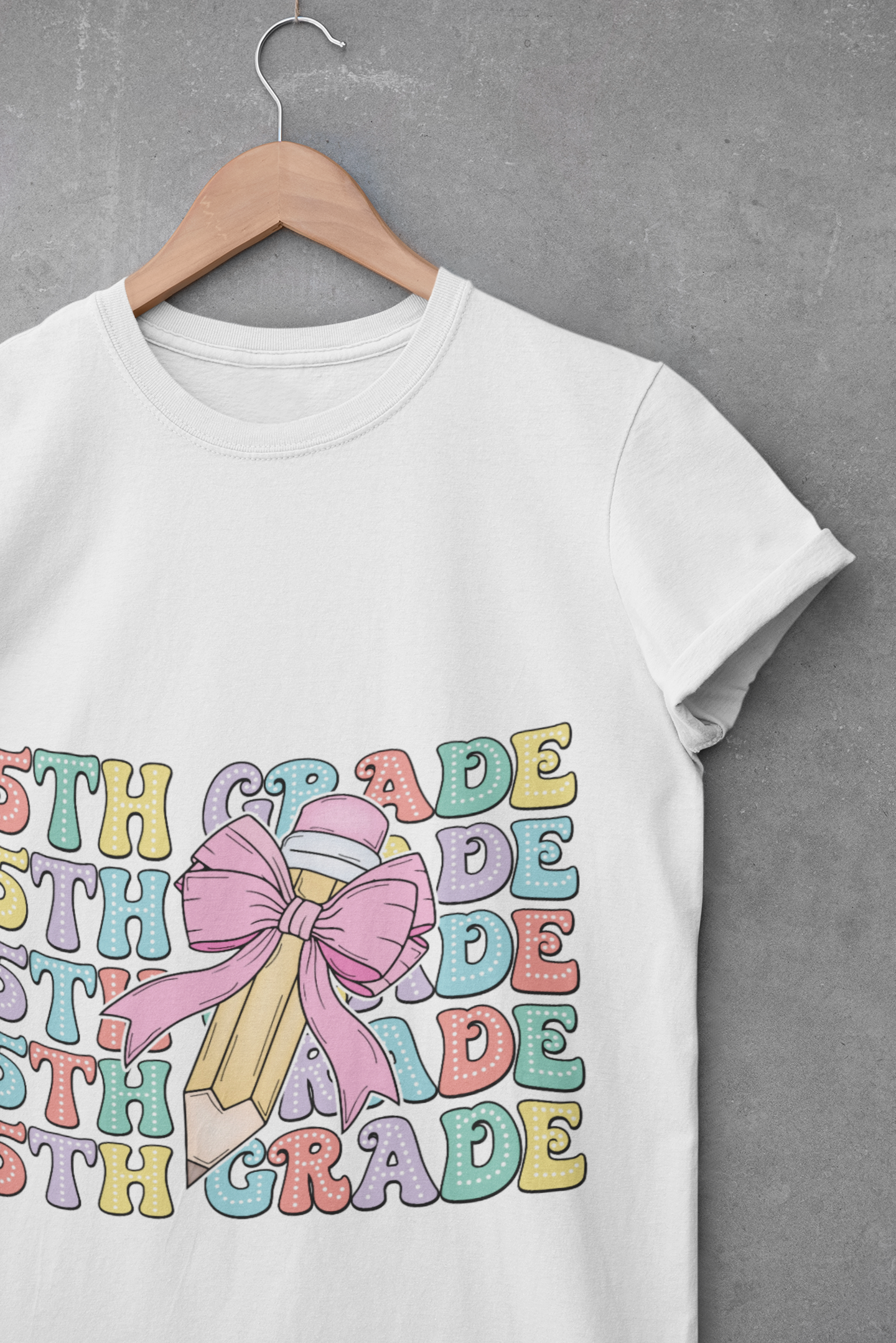 Fifth Grade Coquette Girl Youth T-Shirt Trendy Back-to-School Tee for Elementary Kids Cute First Day of School Shirt for Girls