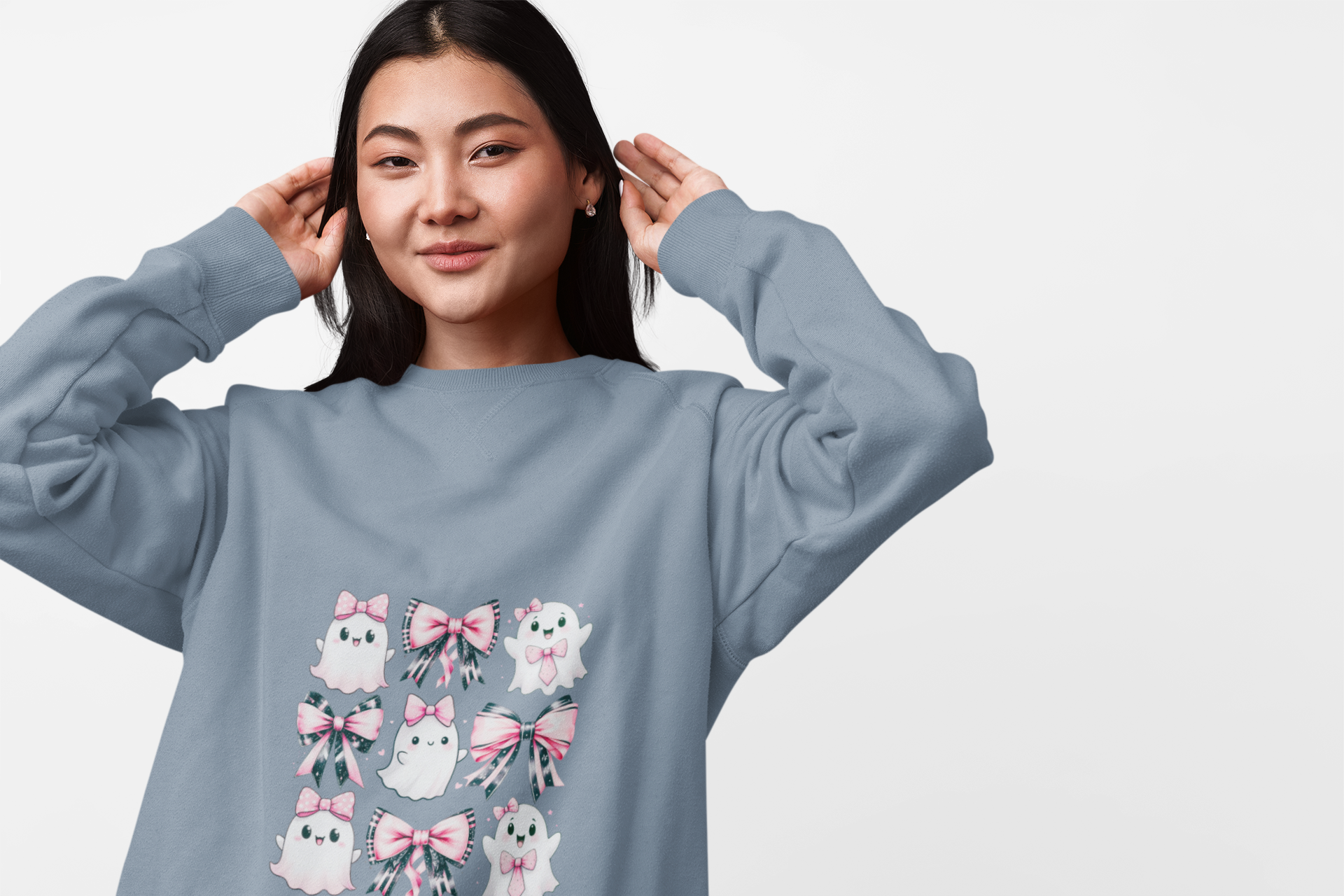 Coquette Fall Oversized Sweatshirt Halloween Ghost & Pumpkin Print Comfort Colors Crewneck Cozy Autumn Gift for Women Coquette Fall Oversized Sweatshirt Halloween Ghost & Pumpkin Print Comfort Colors Crewneck Cozy Autumn Gift for Women