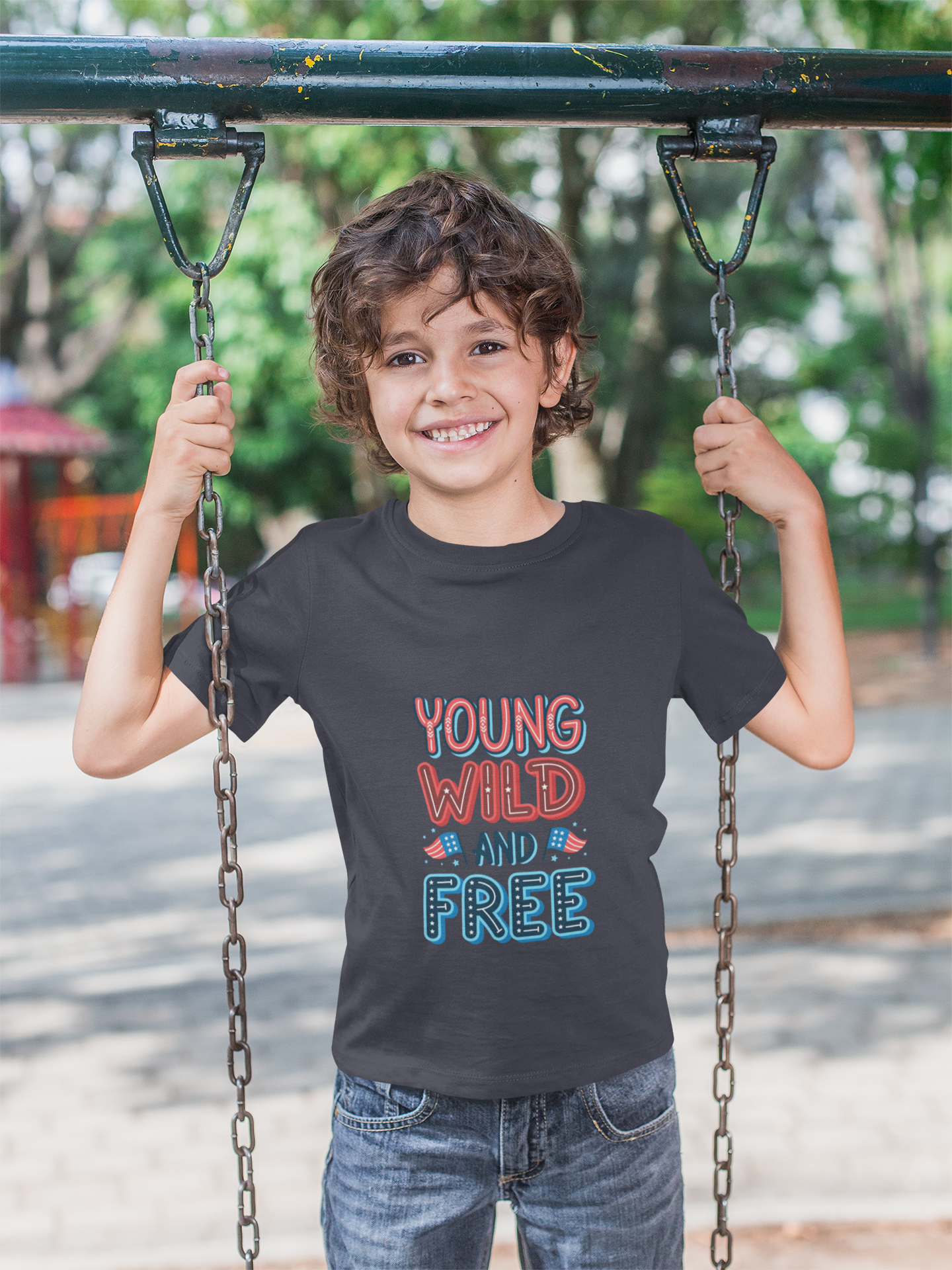 Young Wild and Free Patriotic Youth T-Shirt Bella+Canvas 3001Y 4th of July Kids' Graphic Tee Soft Cotton Playwear product thumbnail image Young Wild and Free Patriotic Youth T-Shirt Bella+Canvas 3001Y 4th of July Kids' Graphic Tee Soft Cotton Playwear product thumbnail image