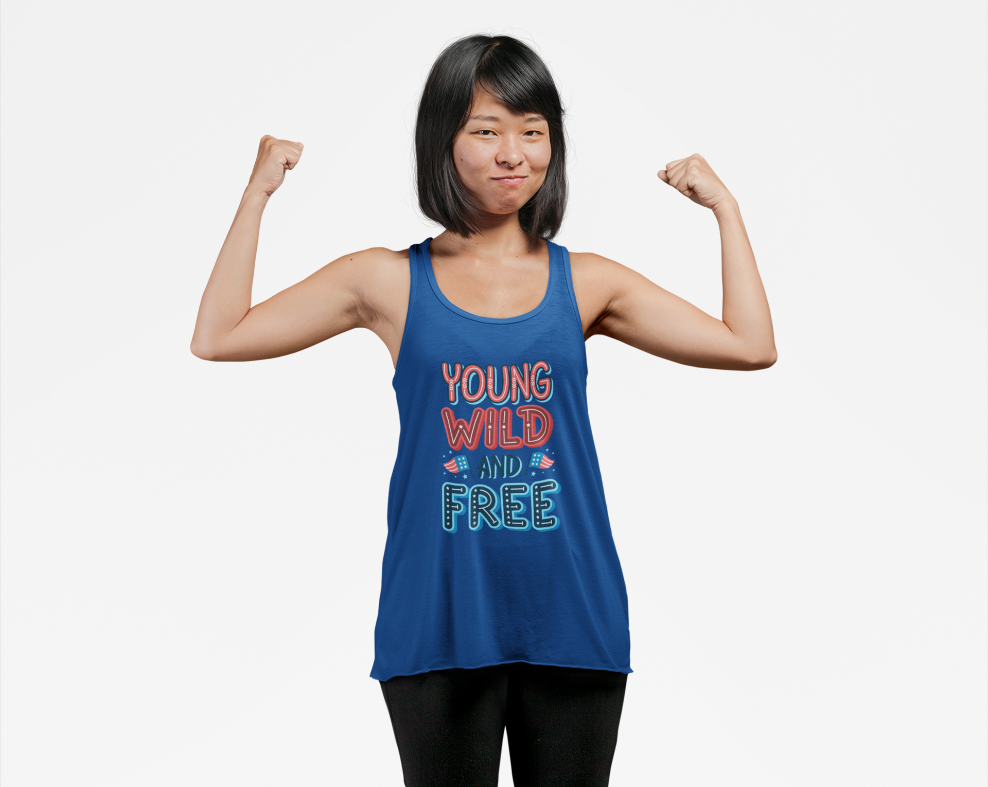 Young, Wild, and Free Independence Day Racerback Tank 4th of July Women's Patriotic Tank Top Next Level 1533 Slim Fit product thumbnail image Young, Wild, and Free Independence Day Racerback Tank 4th of July Women's Patriotic Tank Top Next Level 1533 Slim Fit product thumbnail image