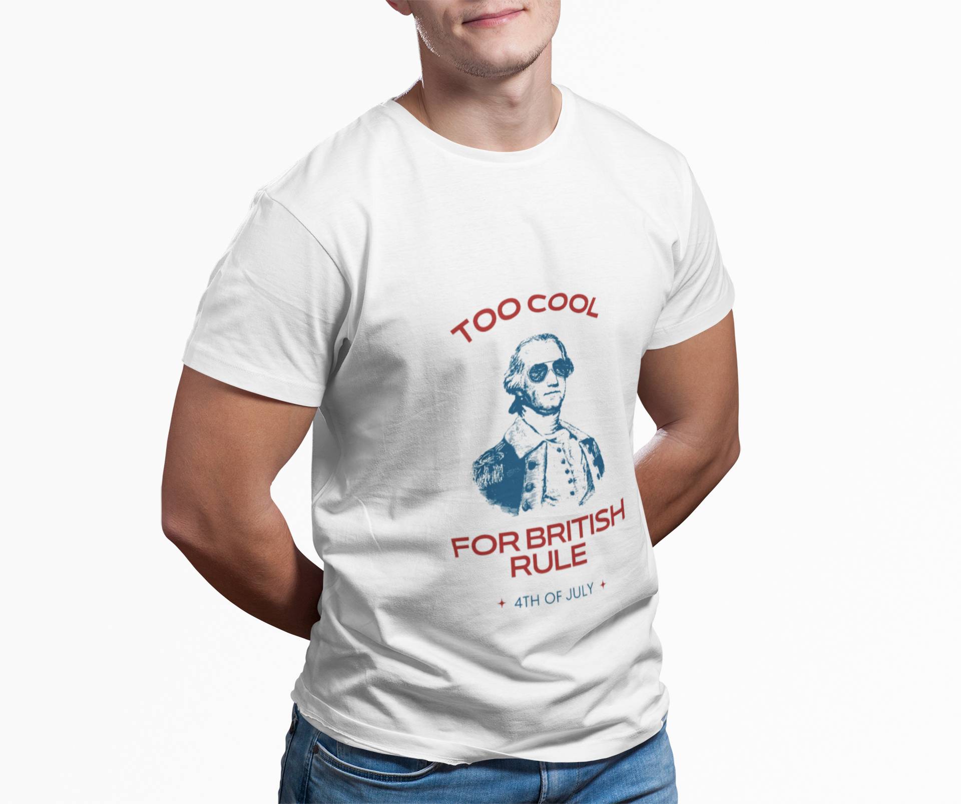 "Too Cool for British Rule" 4th of July T-Shirt  Comfort Colors 1717  Patriotic Independence Day Outfit  Soft Cotton USA Tee  product thumbnail image