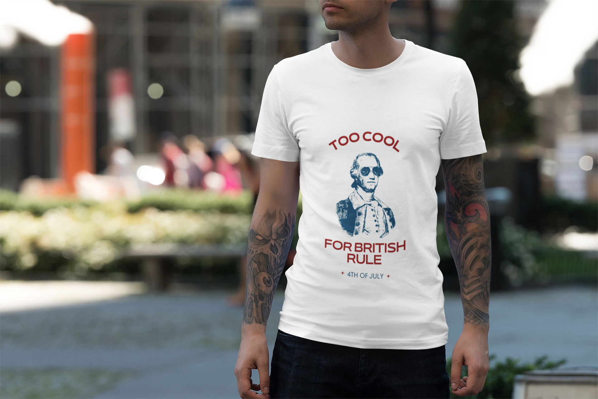 "Too Cool for British Rule" 4th of July T-Shirt  Comfort Colors 1717  Patriotic Independence Day Outfit  Soft Cotton USA Tee  product thumbnail image