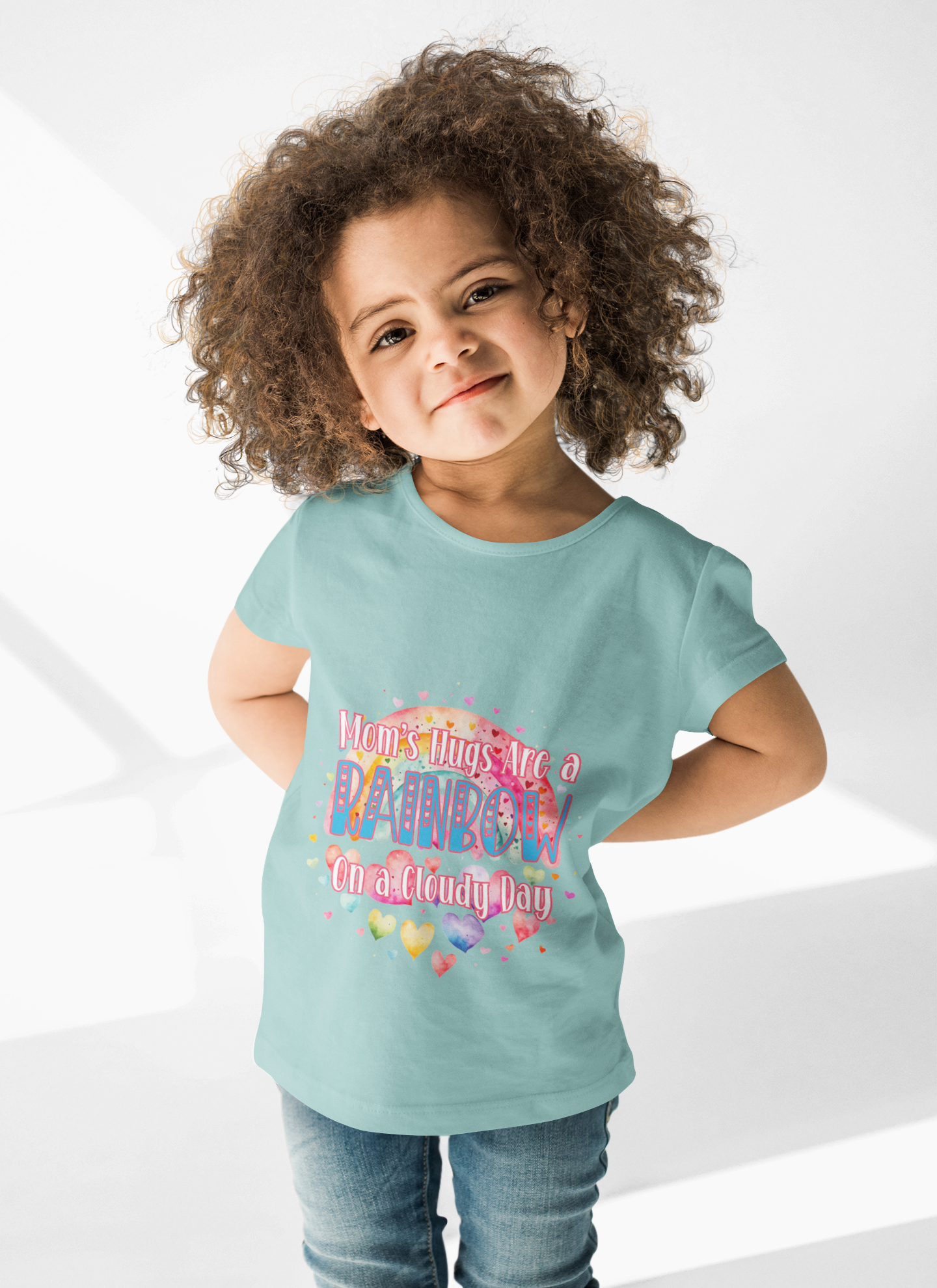 "Moms Hugs Are Rainbows" Toddler T-Shirt Soft Fine Jersey Tee Cute & Colorful Kids Shirt Perfect Gift for Little Ones product thumbnail image "Moms Hugs Are Rainbows" Toddler T-Shirt Soft Fine Jersey Tee Cute & Colorful Kids Shirt Perfect Gift for Little Ones product thumbnail image