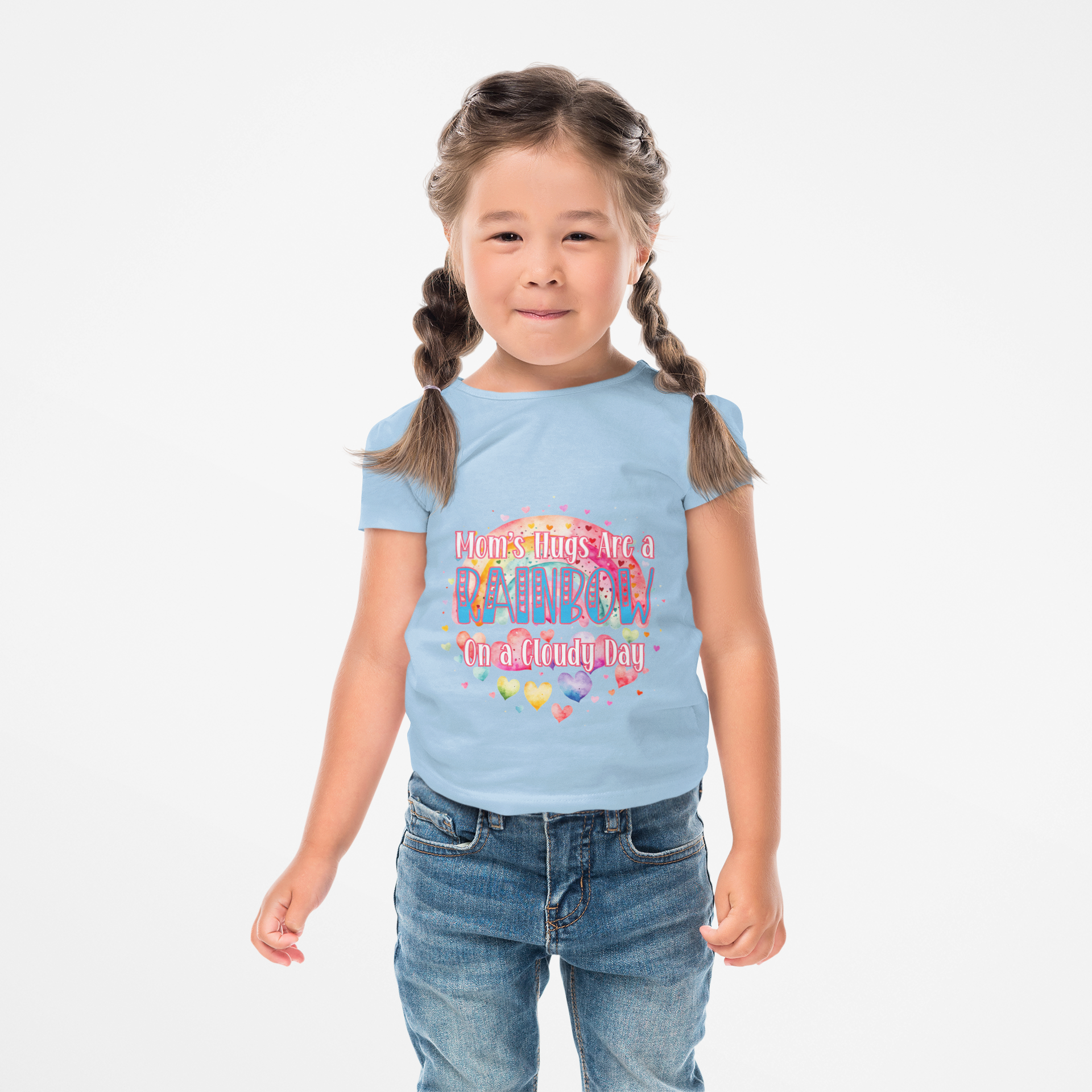 "Moms Hugs Are Rainbows" Toddler T-Shirt Soft Fine Jersey Tee Cute & Colorful Kids Shirt Perfect Gift for Little Ones product thumbnail image "Moms Hugs Are Rainbows" Toddler T-Shirt Soft Fine Jersey Tee Cute & Colorful Kids Shirt Perfect Gift for Little Ones product thumbnail image