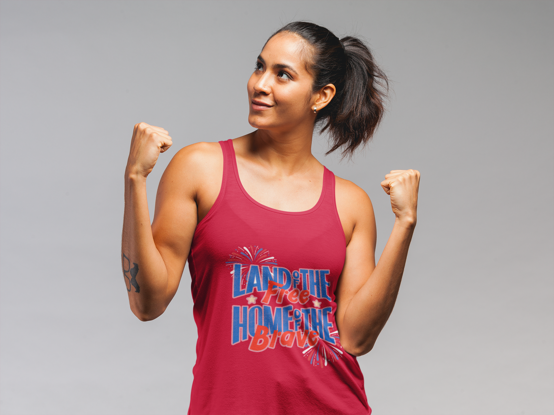 Land of the Free, Home of the Brave Racerback Tank Next Level 1533 Women's Patriotic 4th of July Shirt Slim Fit & Lightweight product thumbnail image Land of the Free, Home of the Brave Racerback Tank Next Level 1533 Women's Patriotic 4th of July Shirt Slim Fit & Lightweight product thumbnail image