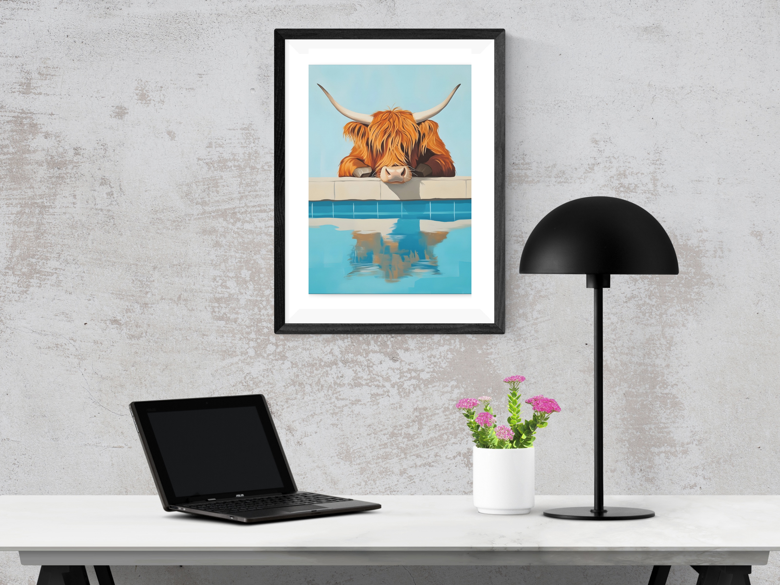Highland Cow Canvas Art - Colorful Farmhouse Decor for Home & Office, product thumbnail image Highland Cow Canvas Art - Colorful Farmhouse Decor for Home & Office, product thumbnail image