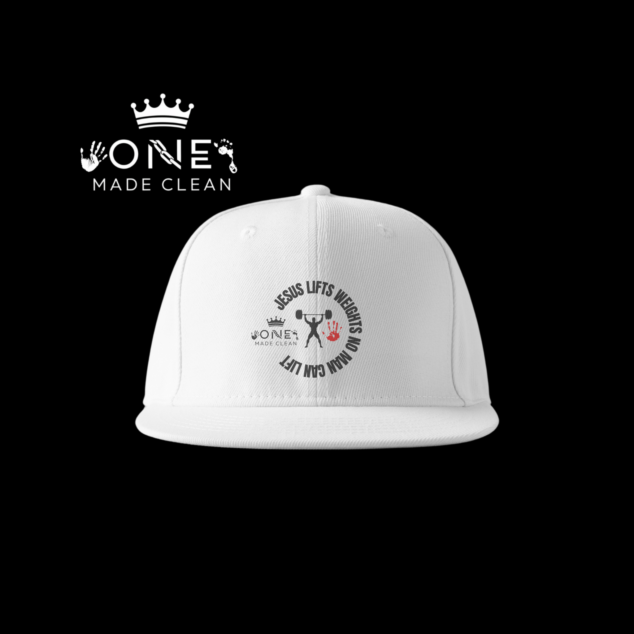 Flat Bill Snapback Hat - Jesus Lifts Weights, Gym Cap, Fitness Hat, Exercise Gift, Religious Snapback