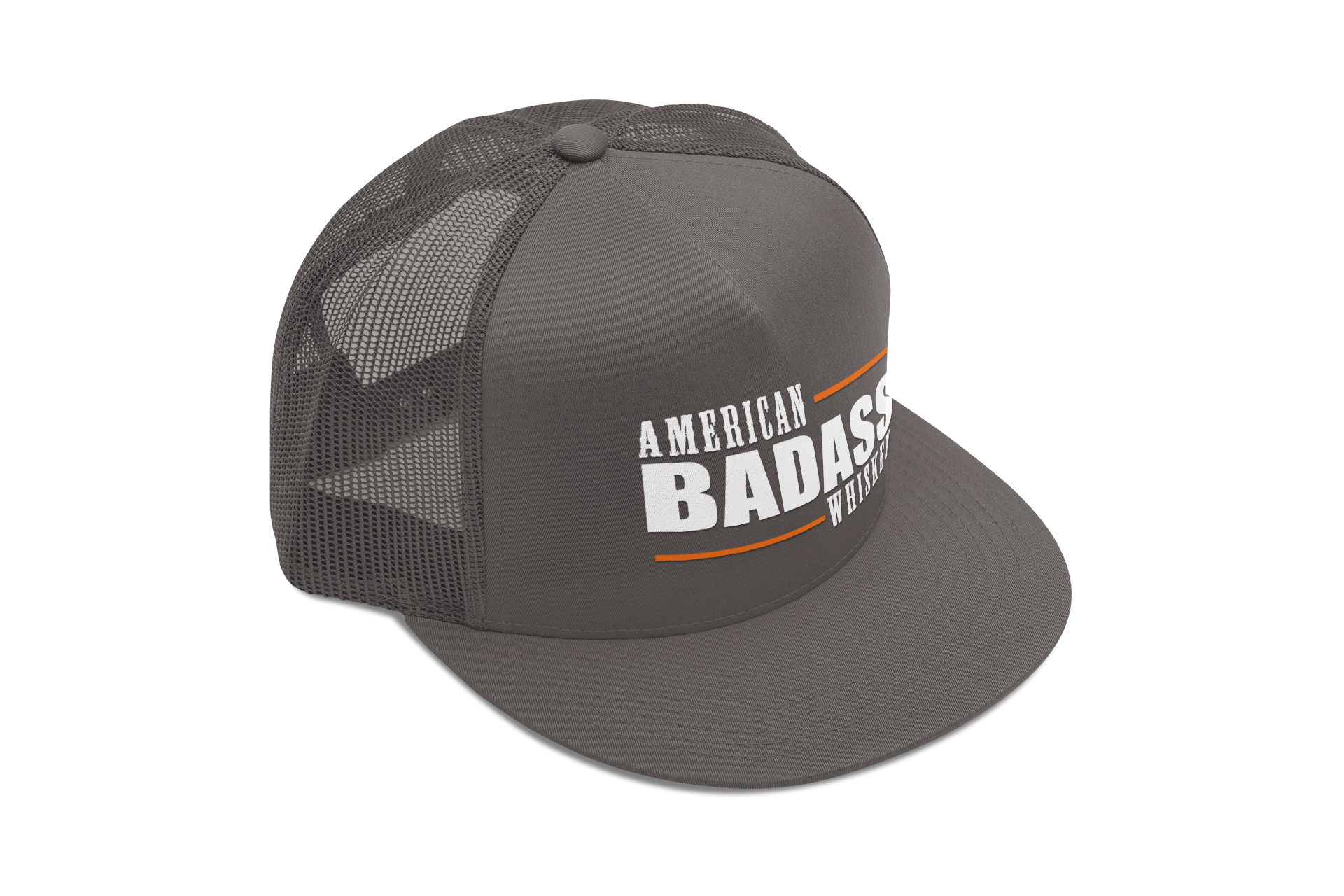 Retro Trucker Hat with 'American Badass Whiskey' Logo Design product thumbnail image Retro Trucker Hat with 'American Badass Whiskey' Logo Design product thumbnail image
