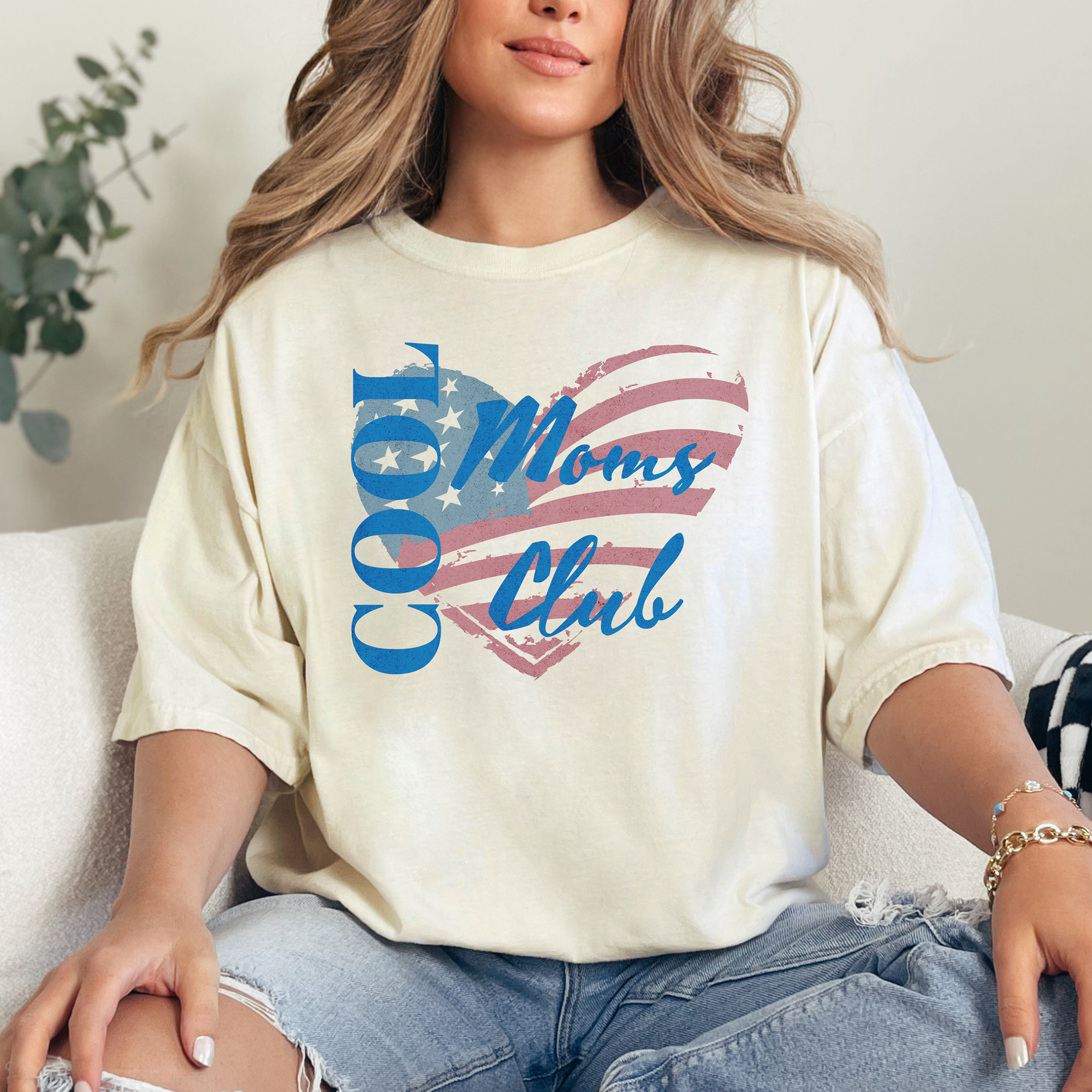 Cool Moms Club T-Shirt, Unisex Graphic Tee, Perfect Mothers Day Gift, Casual Summer Top, American Pride Apparel, Family Reunion Wear