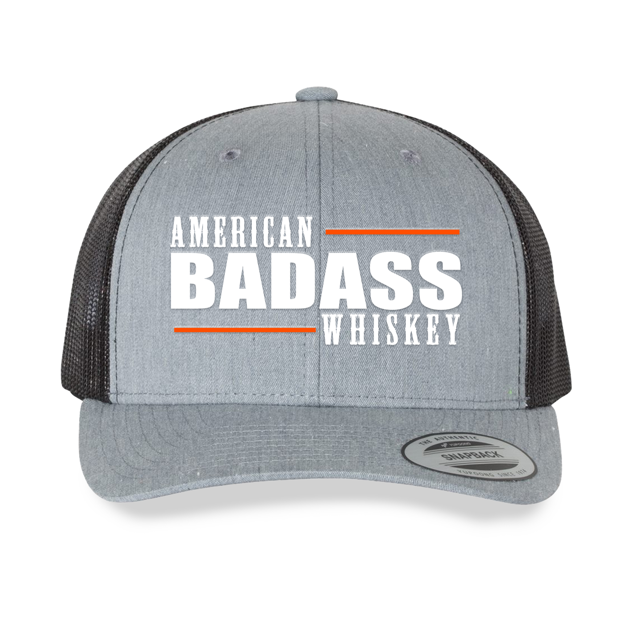 Retro Trucker Hat with 'American Badass Whiskey' Logo Design product thumbnail image Retro Trucker Hat with 'American Badass Whiskey' Logo Design product thumbnail image