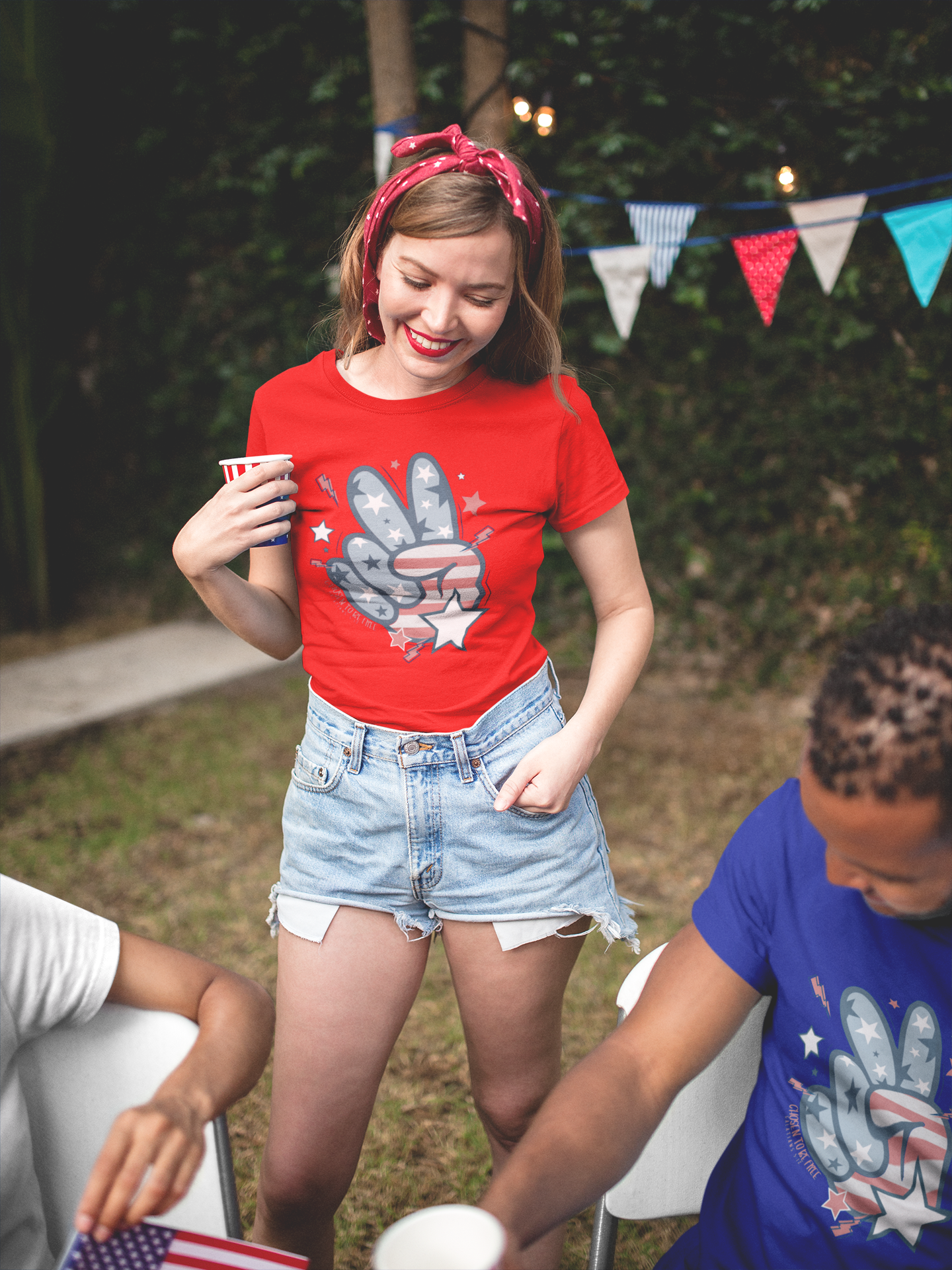 Patriotic Peace Sign T-Shirt | Unisex Softstyle Tee for Independence Day, Summer Picnics, Festivals, Casual Wear, Gift Idea Patriotic Peace Sign T-Shirt | Unisex Softstyle Tee for Independence Day, Summer Picnics, Festivals, Casual Wear, Gift Idea