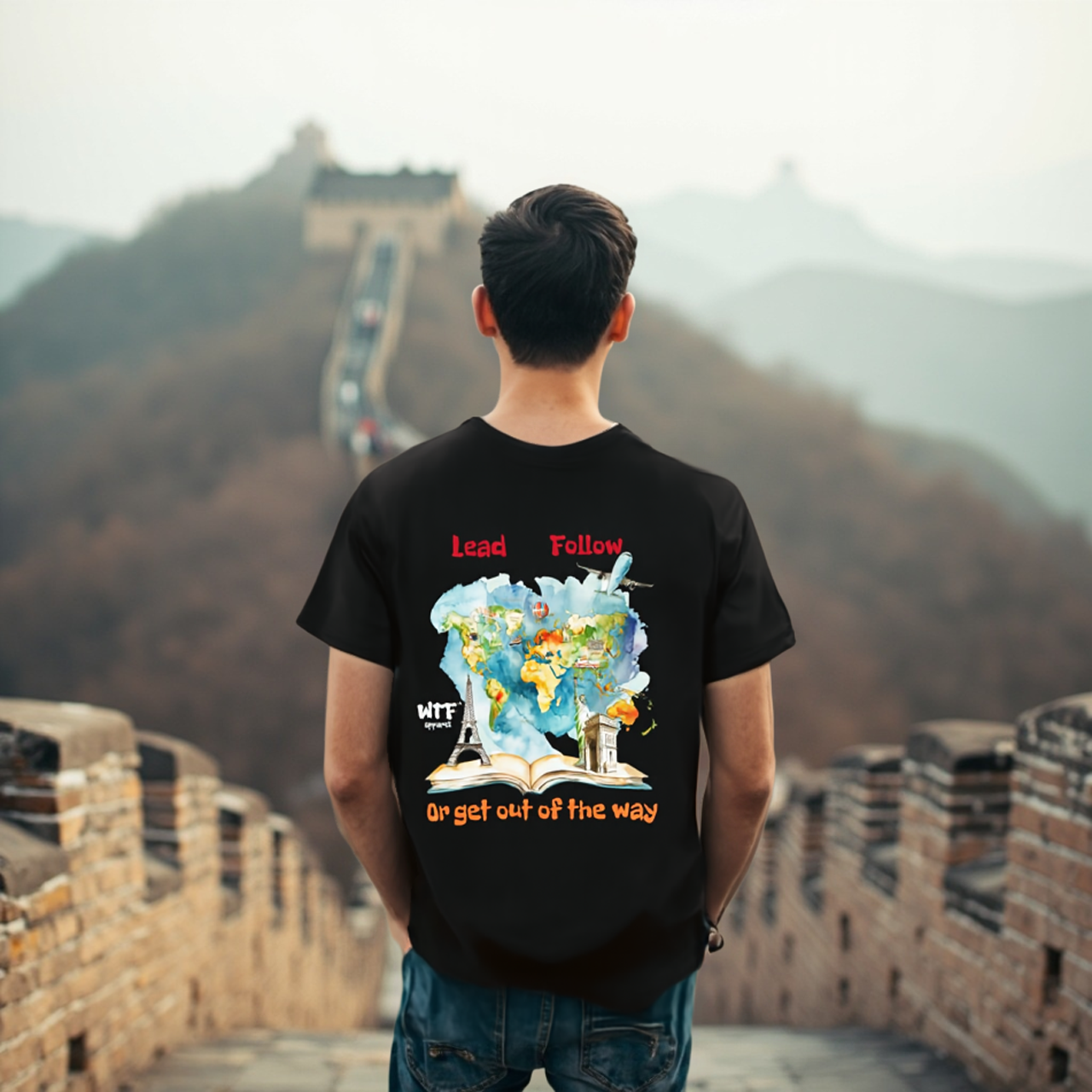 Lead Follow Or Get Out of the Way Travel Unisex Statement Wear Graphic T-Shirt product thumbnail image
