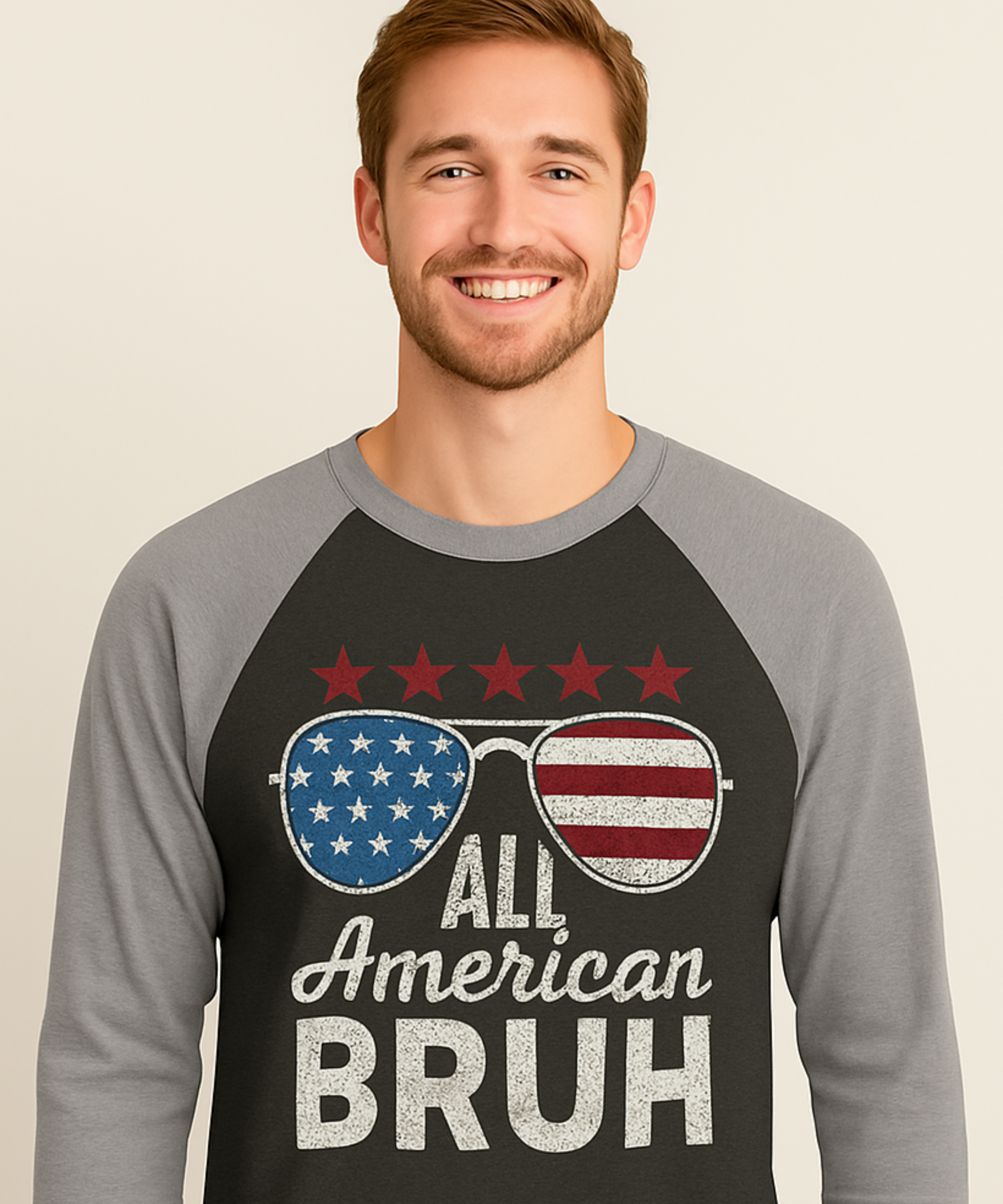 Unisex Tri-Blend Raglan Tee with 'All American Bruh' Design | Patriotic Graphic Tee for Holidays, Casual Wear, Gifts, BBQs, Family [...]
