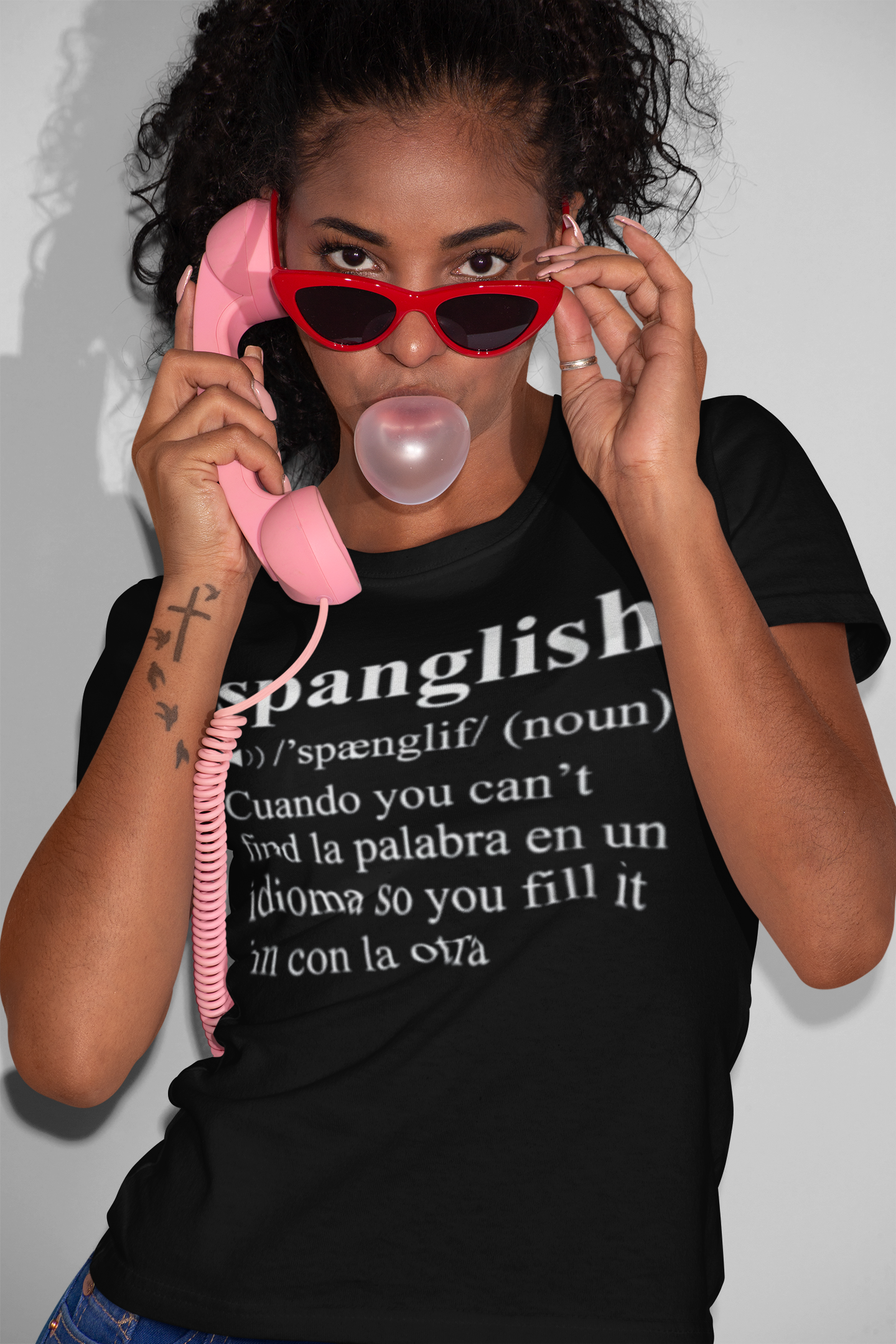 Spanglish Definition Tee | Unisex Cotton T-Shirt, Bilingual Humor Shirt, Language Lover Gift, Fun Educational Apparel, Casual Everyday Wear