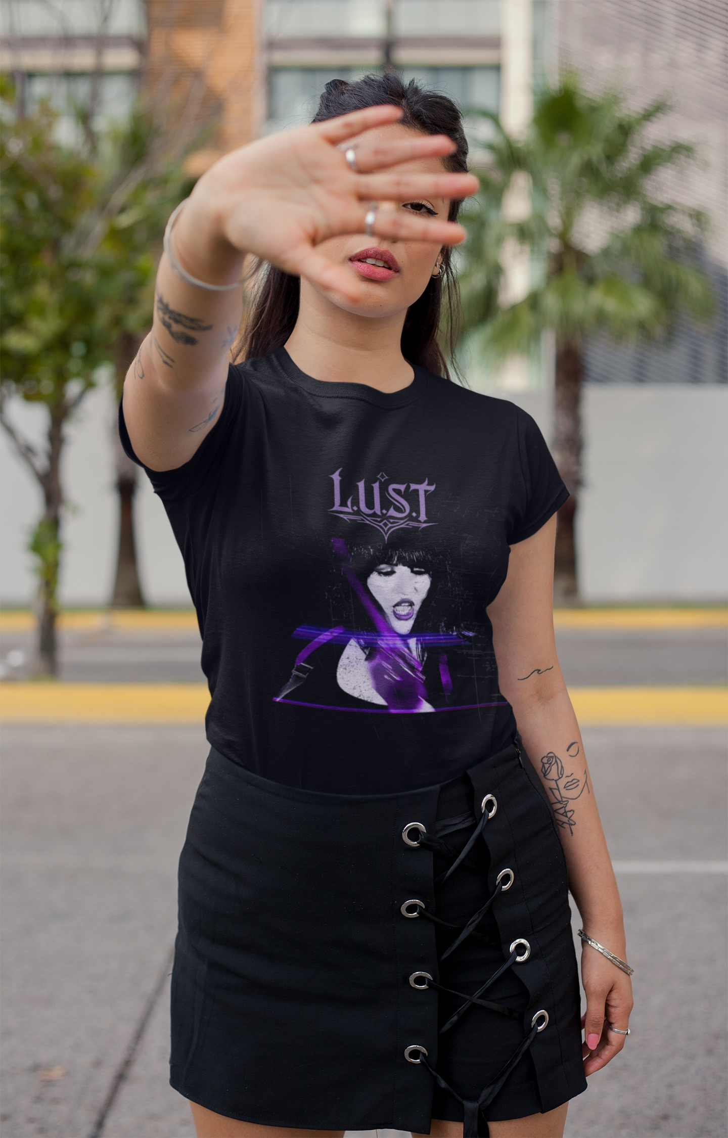 Roxie Purple - Unisex Softstyle T-Shirt product thumbnail image Roxie Purple - Unisex Softstyle T-Shirt product thumbnail image