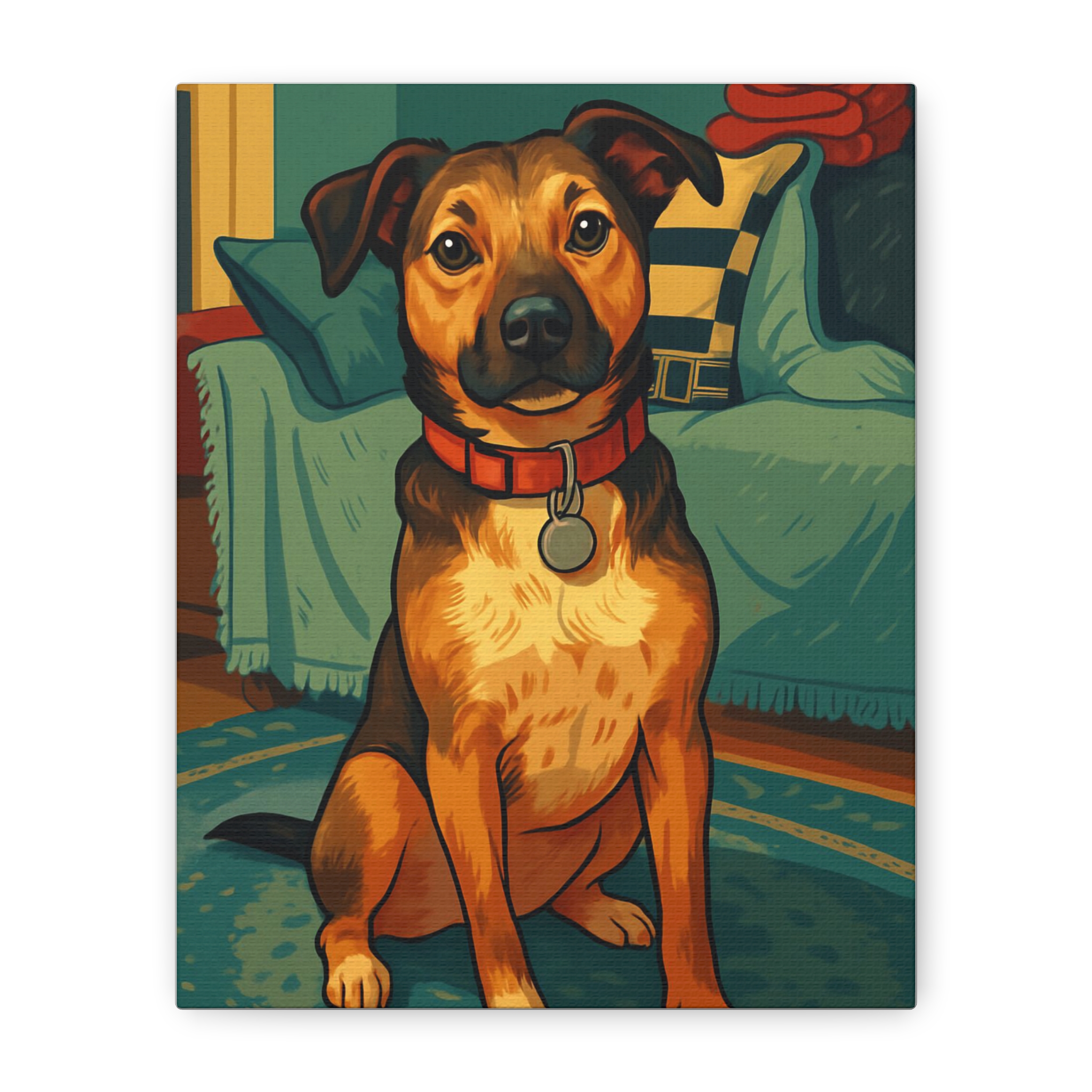 Custom Pet Portrait Canvas Wall Art, Pet Lover Gift, Home Decor, Dog Owner Present, Personalized Pet Art, Animal Artwork