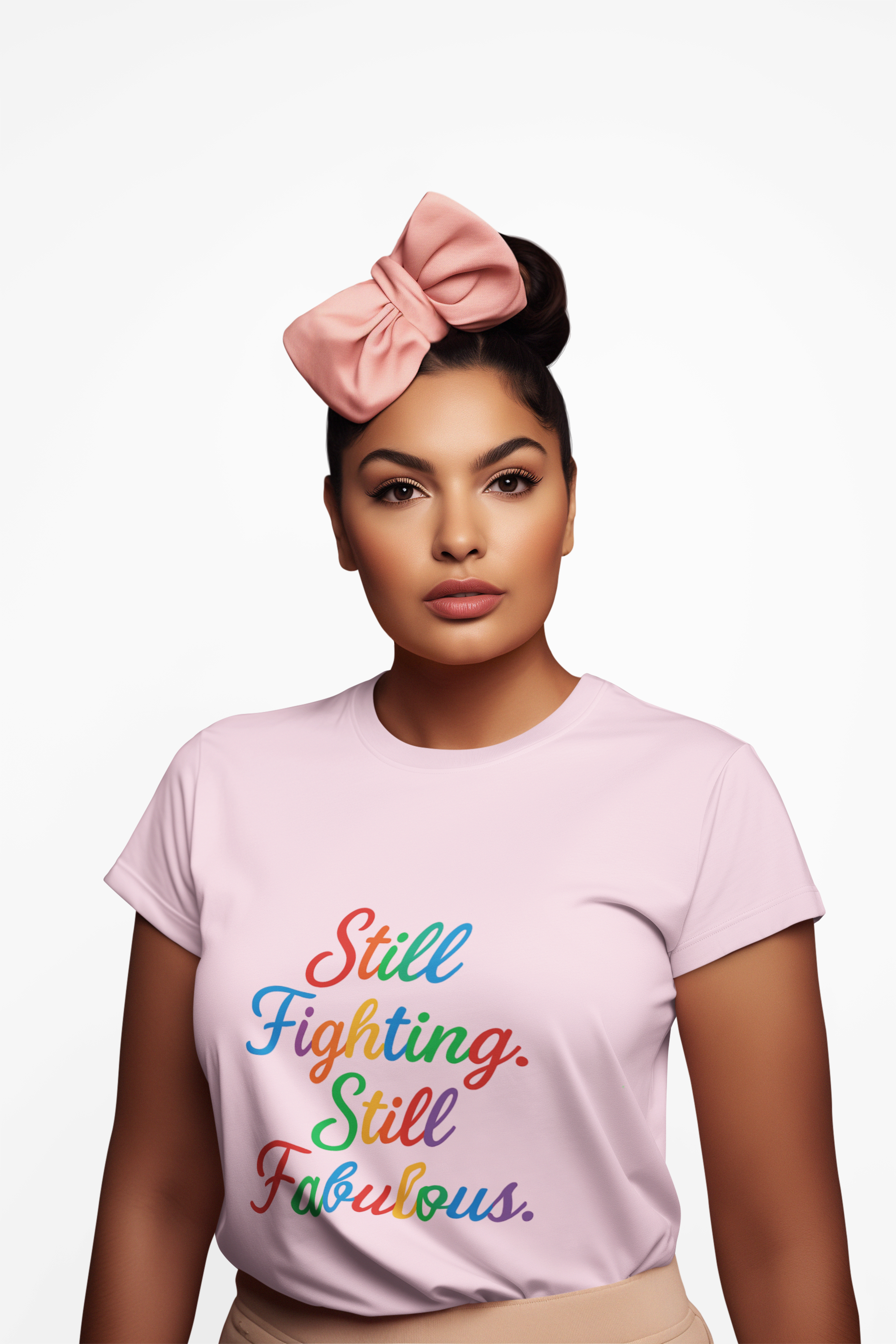 Unisex Softstyle T-Shirt - Still Fighting, Still Fabulous, Motivational Tee, LGBTQ Pride Shirt, Gift for Fighters, Empowerment Top product thumbnail image