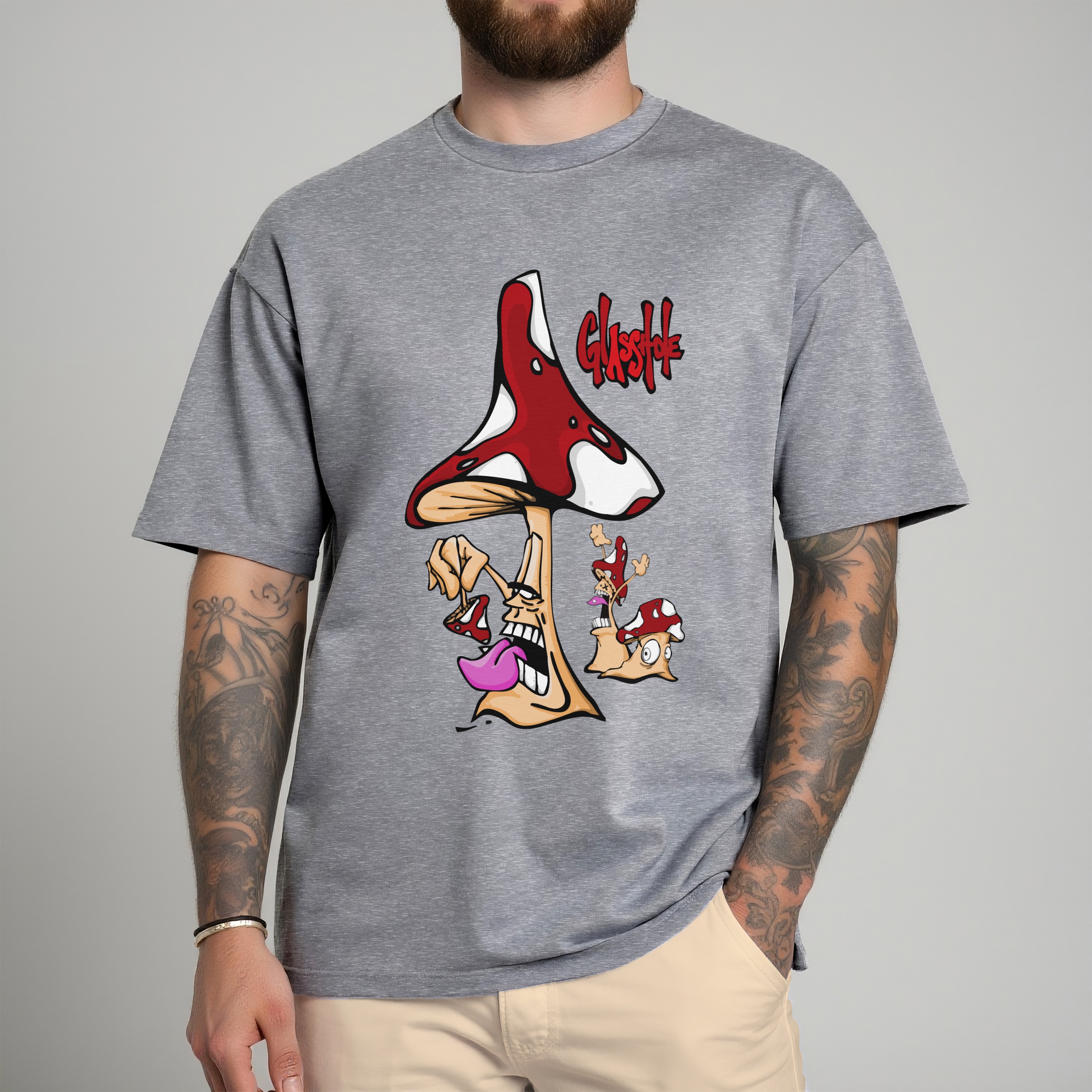 Trippy Cannibal Mushroom GlassHole Tee