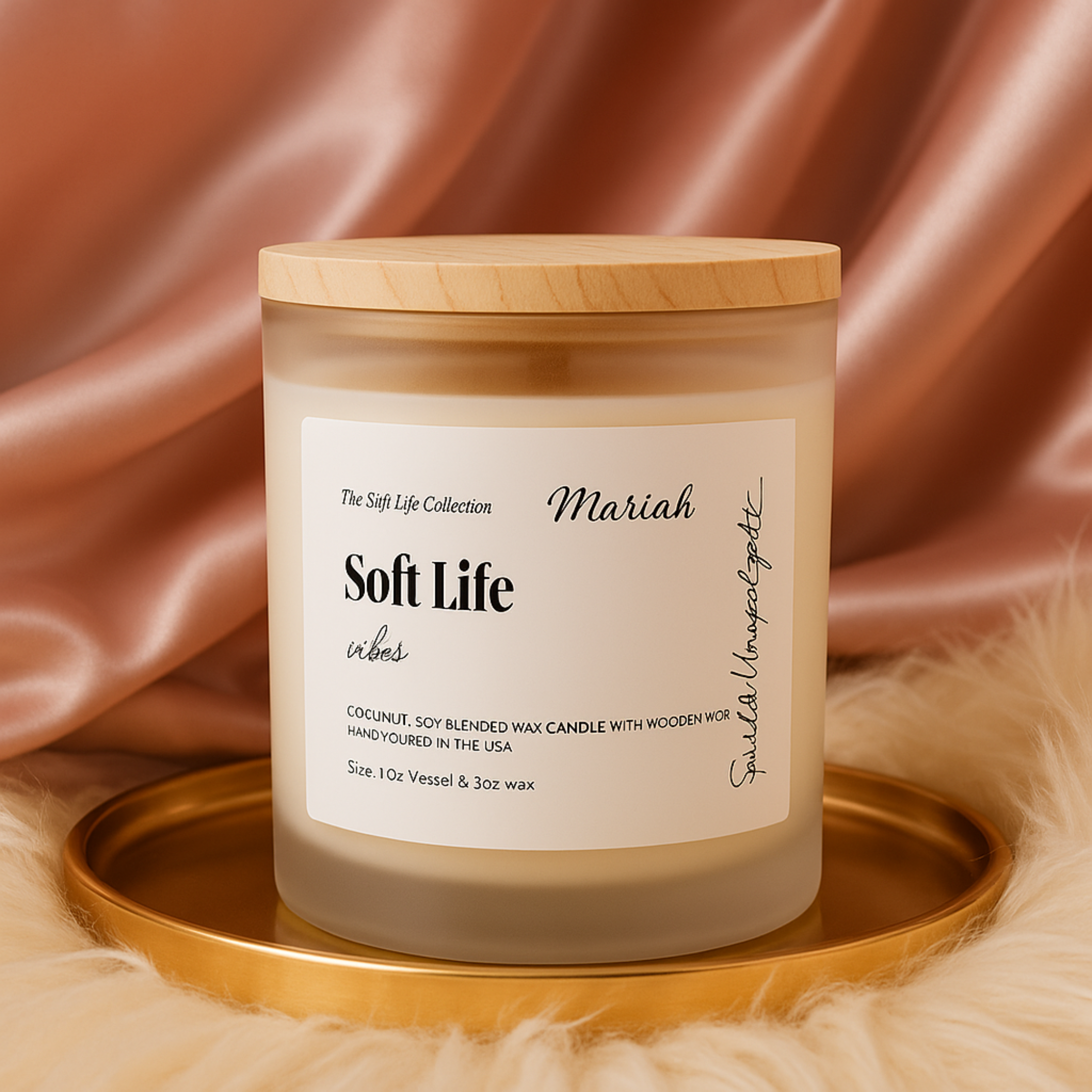 Soft Life Vibes Candle – Luxe Glow, Wooden Wick, Rich Girl Energy in Every Burn 