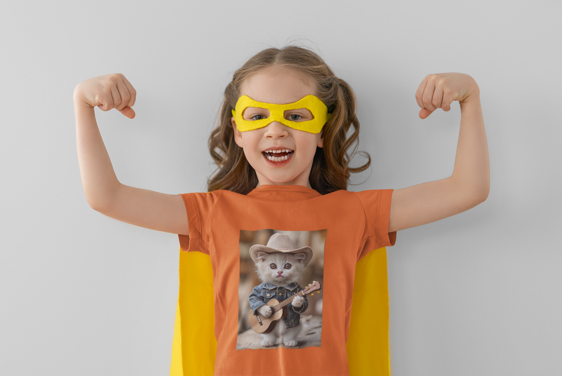 Adorable Kids Cowboy Cat Tee - Fun Gift for Animal Lovers, Birthday Party, Family Gatherings, Casual Wear, Everyday Use