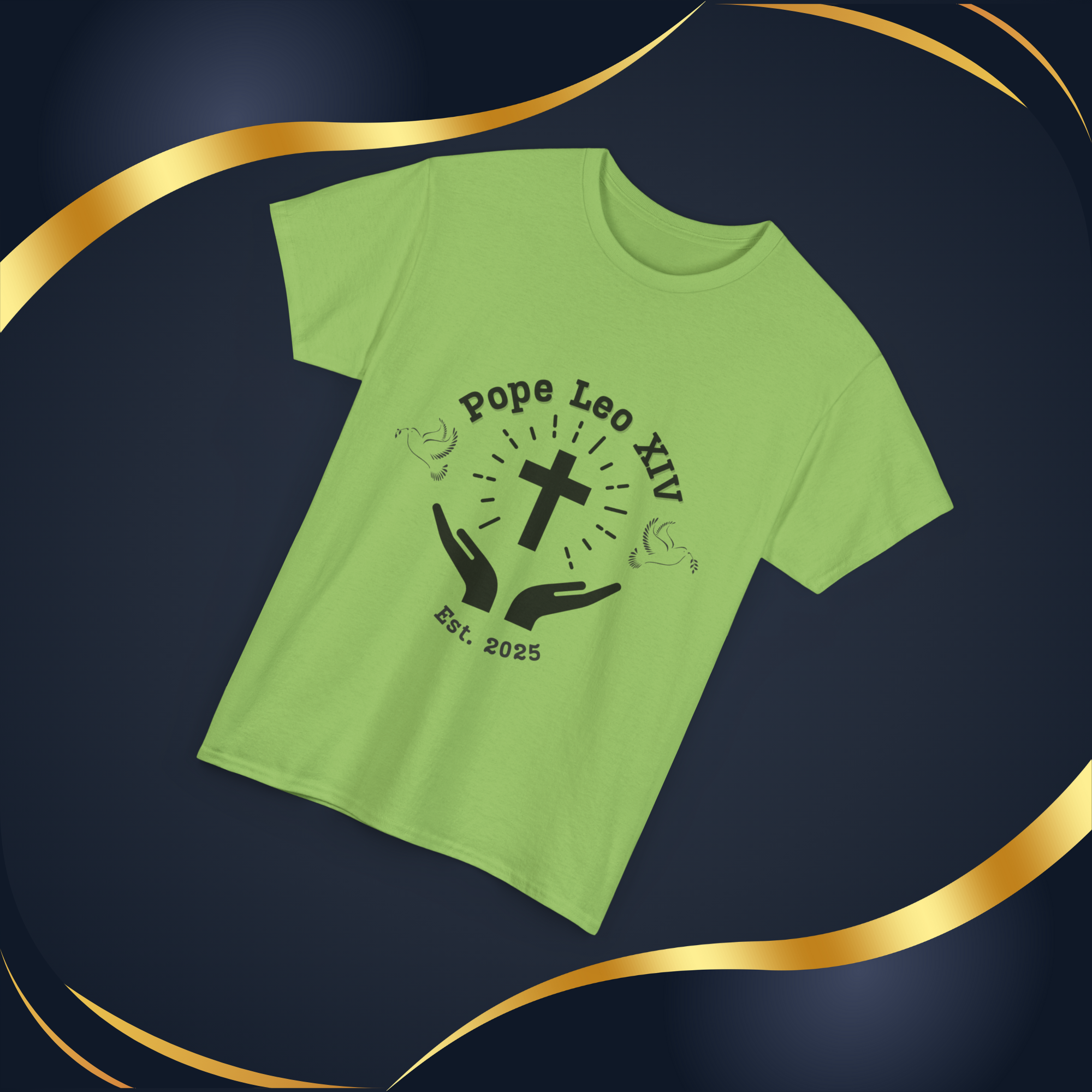 Pope Leo XIV Unisex Heavy Cotton Tee Religious T Shirt Faith Based Apparel Gift for Spiritual Occasions Comfortable Everyday Wear product thumbnail image Pope Leo XIV Unisex Heavy Cotton Tee Religious T Shirt Faith Based Apparel Gift for Spiritual Occasions Comfortable Everyday Wear product thumbnail image