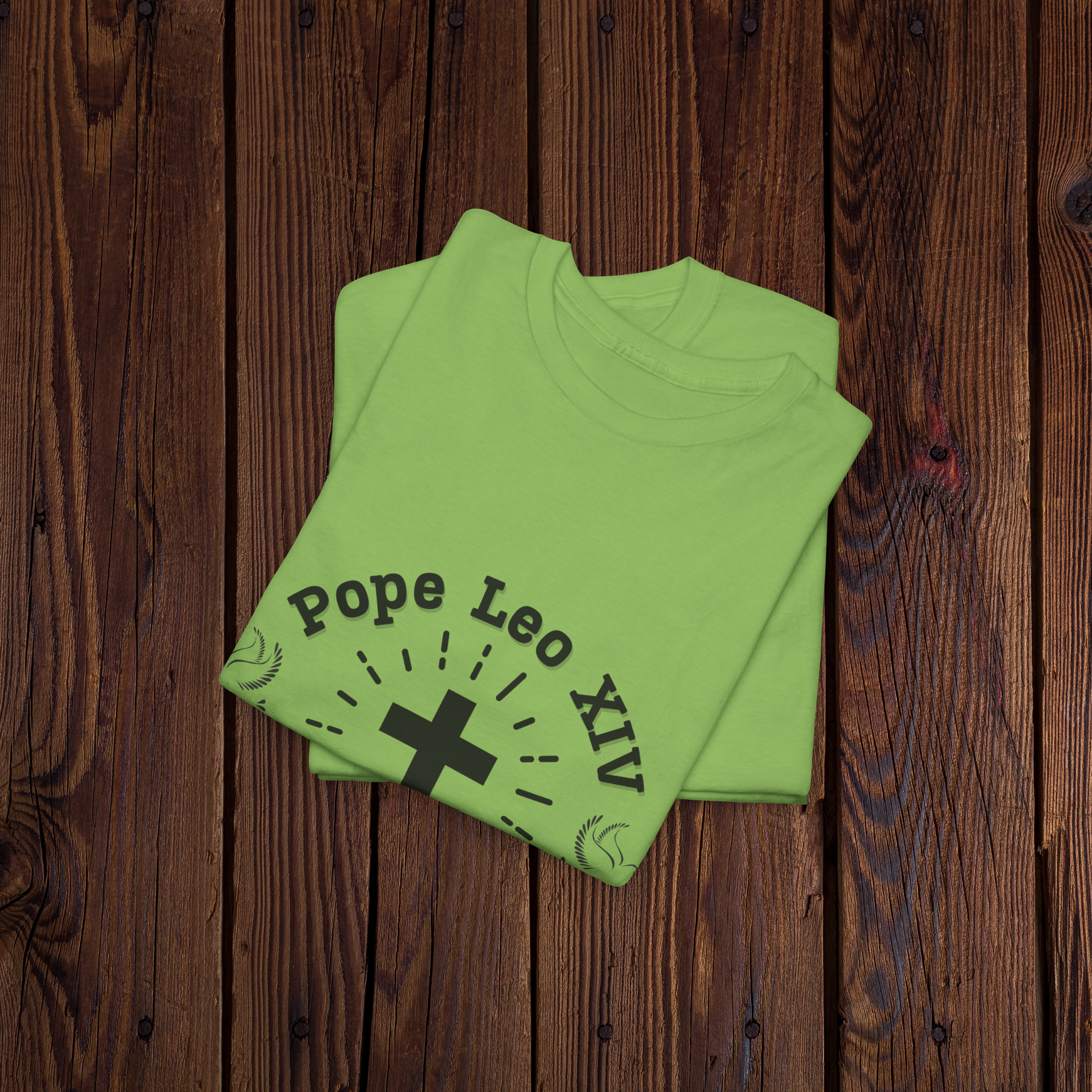 Pope Leo XIV Unisex Heavy Cotton Tee Religious T Shirt Faith Based Apparel Gift for Spiritual Occasions Comfortable Everyday Wear product thumbnail image Pope Leo XIV Unisex Heavy Cotton Tee Religious T Shirt Faith Based Apparel Gift for Spiritual Occasions Comfortable Everyday Wear product thumbnail image