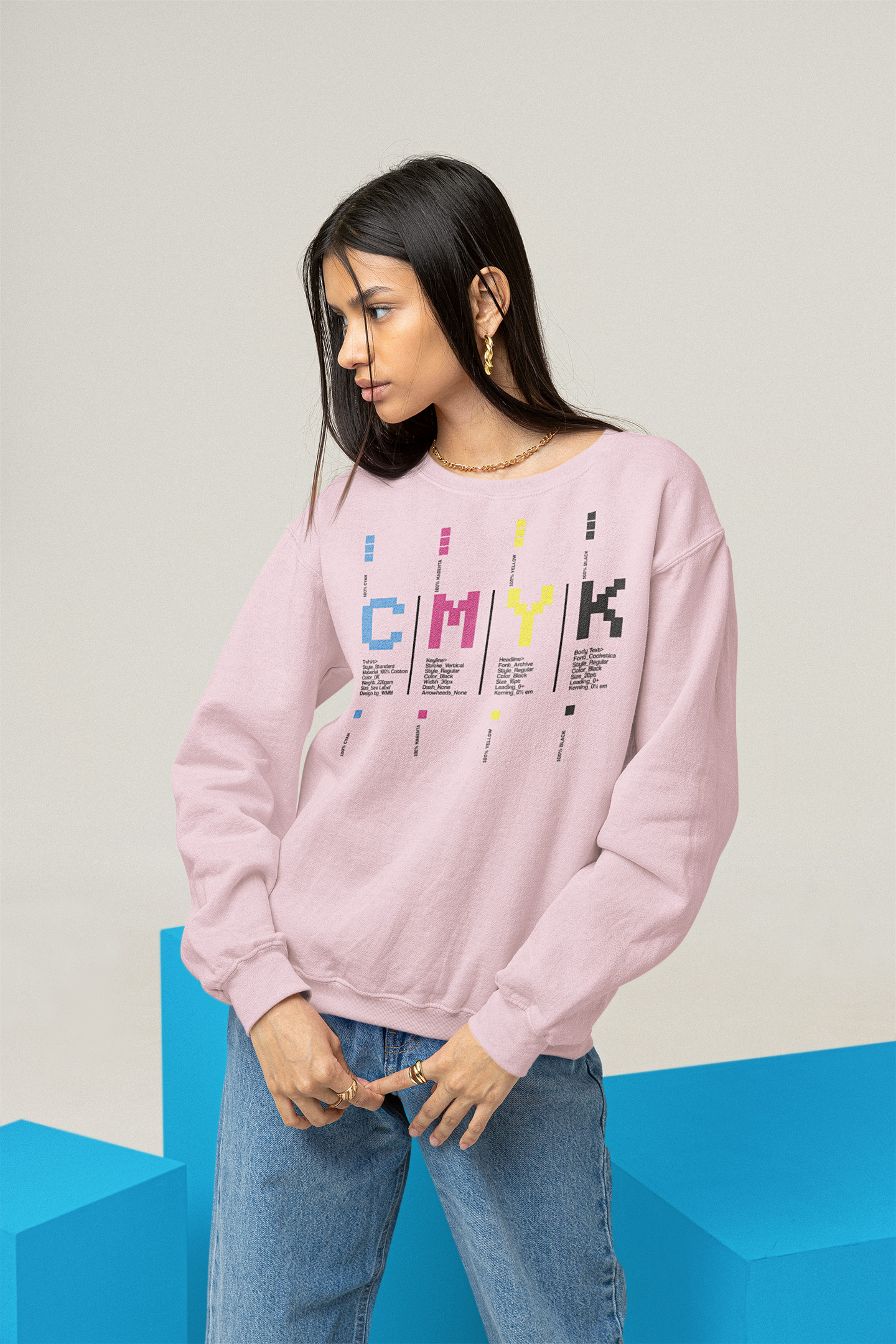 Colorful CMYK Print Crewneck Sweatshirt for Designers, Graphic Tee, Art Lover Gift, Comfortable Sweatshirt, Unisex Apparel product thumbnail image Colorful CMYK Print Crewneck Sweatshirt for Designers, Graphic Tee, Art Lover Gift, Comfortable Sweatshirt, Unisex Apparel product thumbnail image