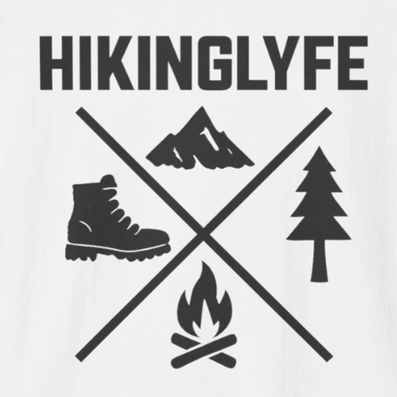 HIKINGLYFE Shirt Trail Hiker Outdoor Tee Boots Campfire Tree Mountain Life product thumbnail image
