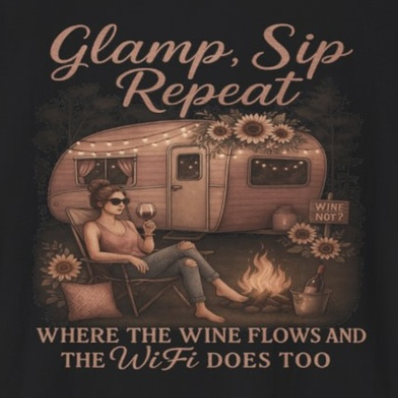 Glamping Vibes Unisex Softstyle T-Shirt, Camping Tee, Outdoor Adventure Apparel, Travel Shirt, Nature Lover Gift, Summer Fun Wear product thumbnail image