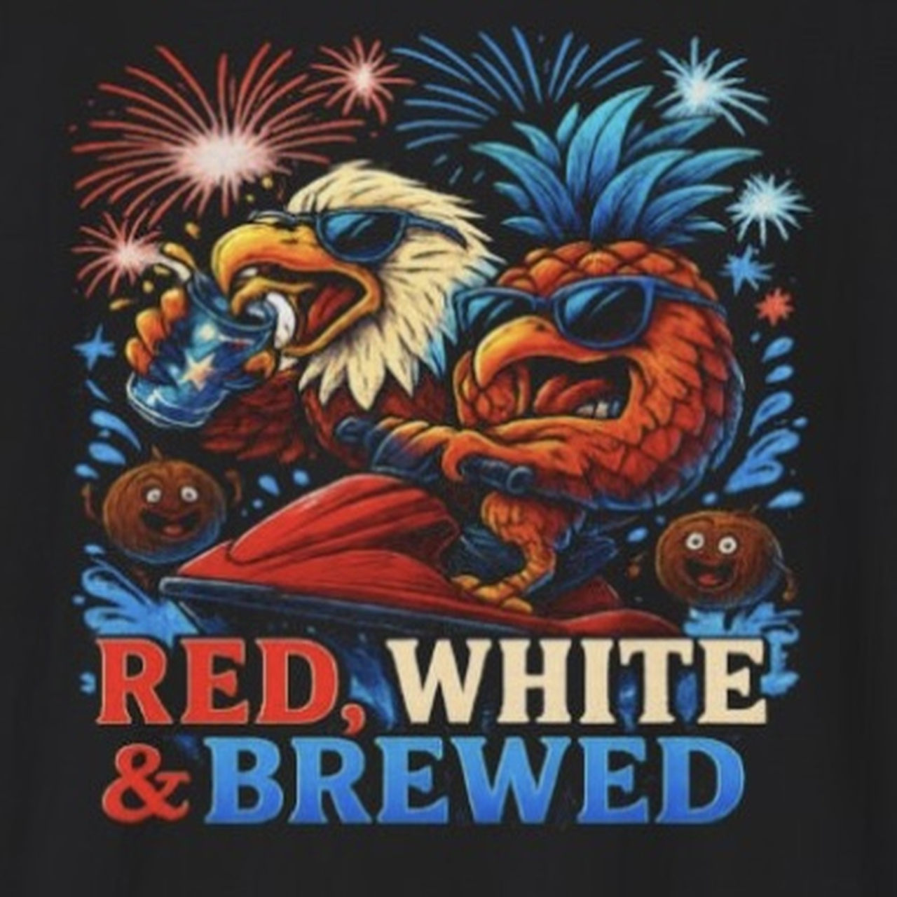 Red White &amp; Brewed Shirt – Patriotic Beer Eagle Tee for 4th of July &amp; BBQ Vibes product thumbnail image