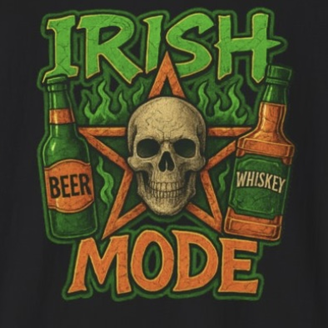 Irish Mode T-Shirt Funny Skull Beer Whiskey Graphic Tee St. Guinness  Ireland Gift product thumbnail image