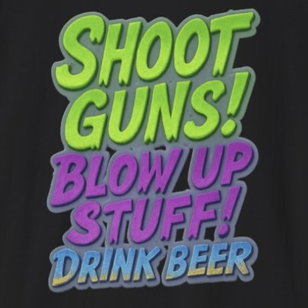 Shoot Guns Rave Tee Redneck Neon Festival Graphic Shirt 2025 EDGY Streetwear product thumbnail image