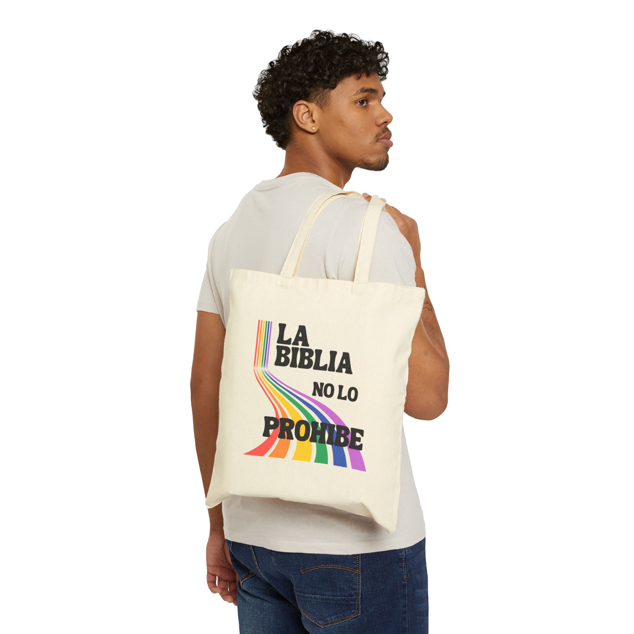 “la biblia no lo prohíbe” — Queer & Sacred Tote Bag product thumbnail image “la biblia no lo prohíbe” — Queer & Sacred Tote Bag product thumbnail image