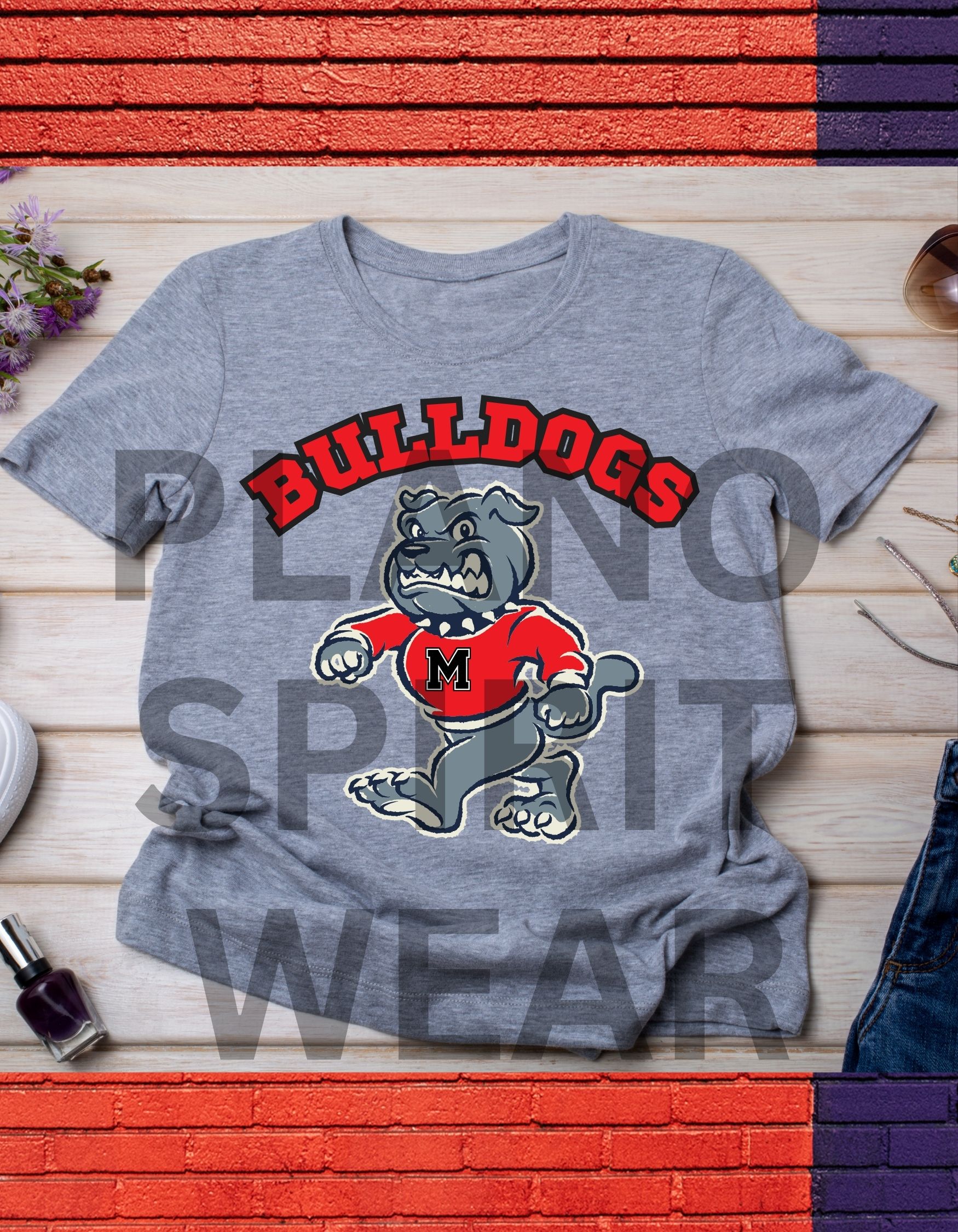 Meadows Bulldogs Plano School Spirit Wear Kids Tee 