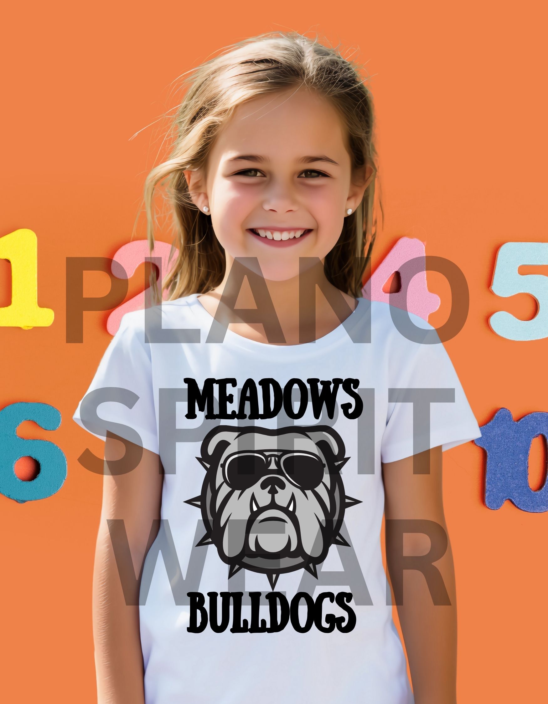  Meadows Bulldogs Plano School Spirit Wear Kids Tee 