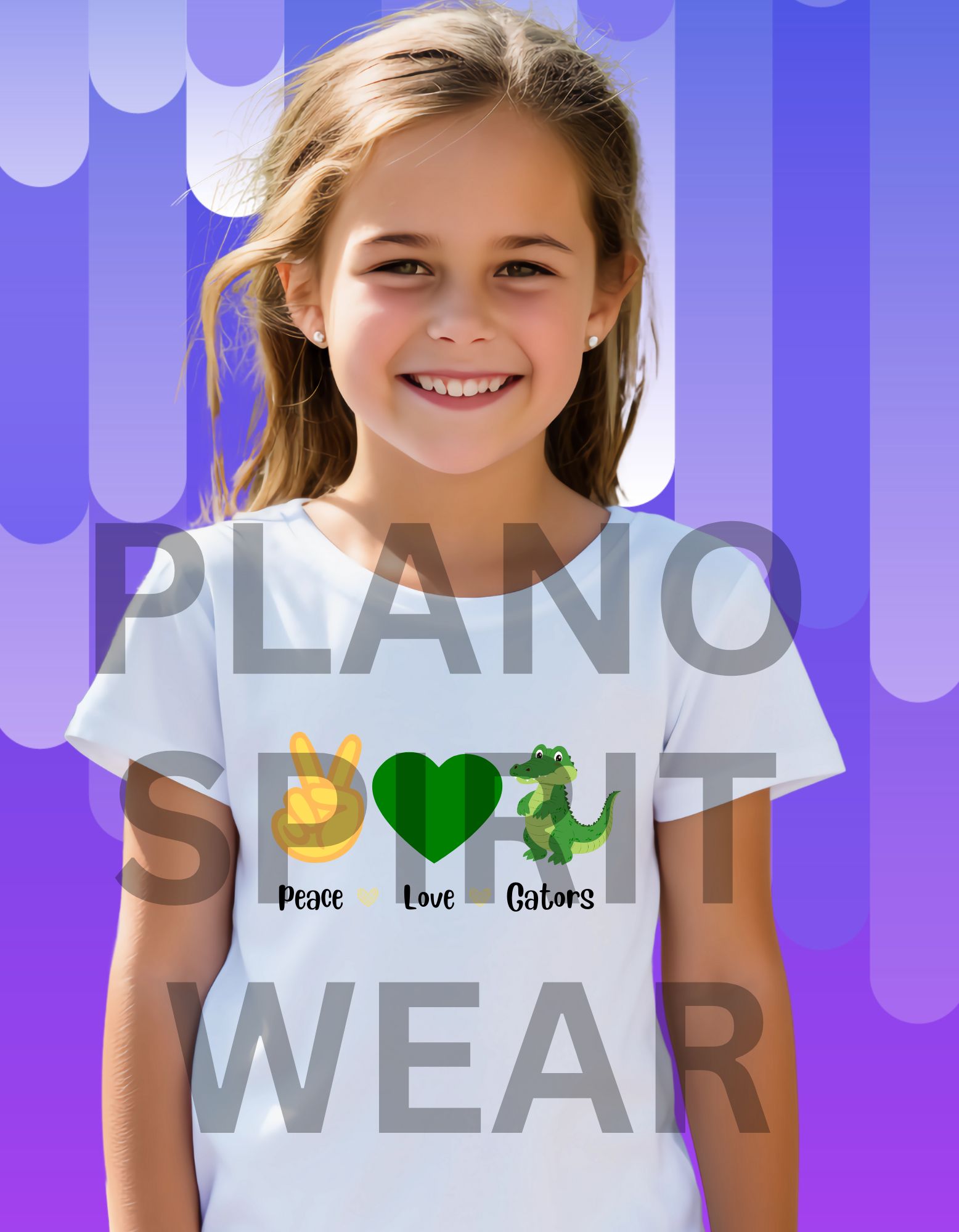 Peace, Love Gulledge Gators Spirit Wear - Kids T-Shirt Plano 