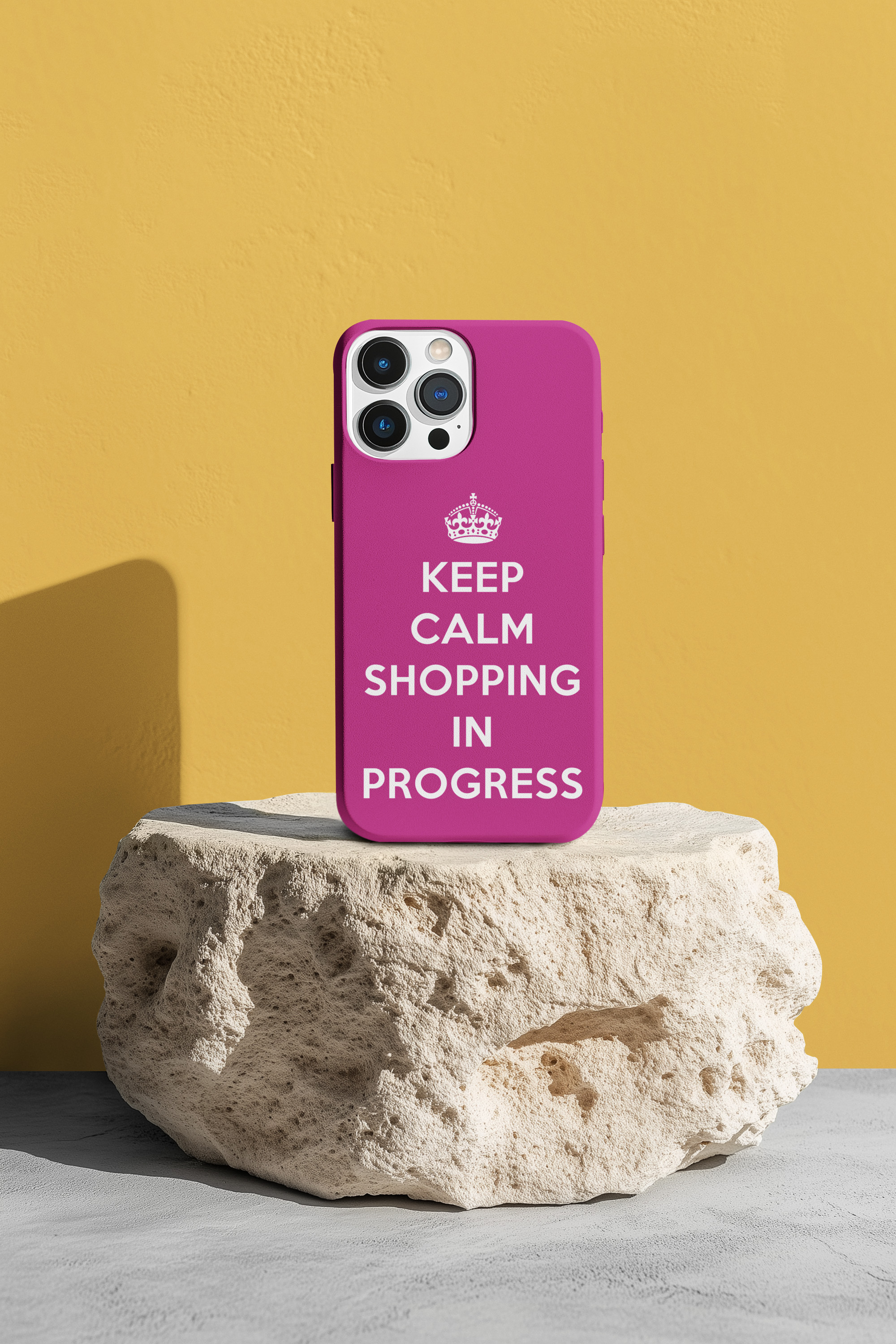 Keep Calm Shopping Phone Case, Fun Tough Phone Case, Cute Gift for Shoppers, Pink Phone Case, Shopping Enthusiast Accessory product thumbnail image