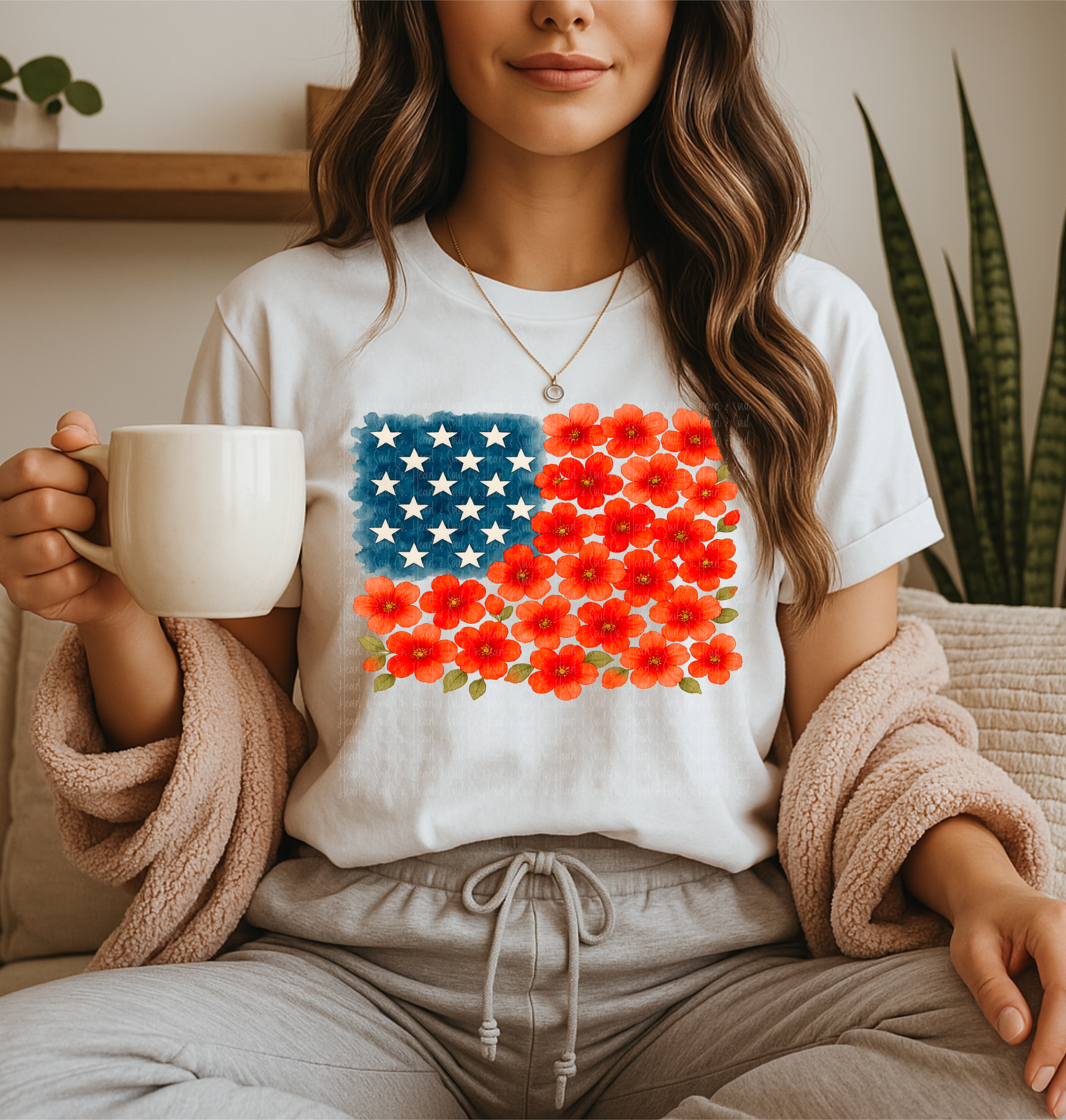 Floral American Flag T-Shirt Floral American Flag T-Shirt
