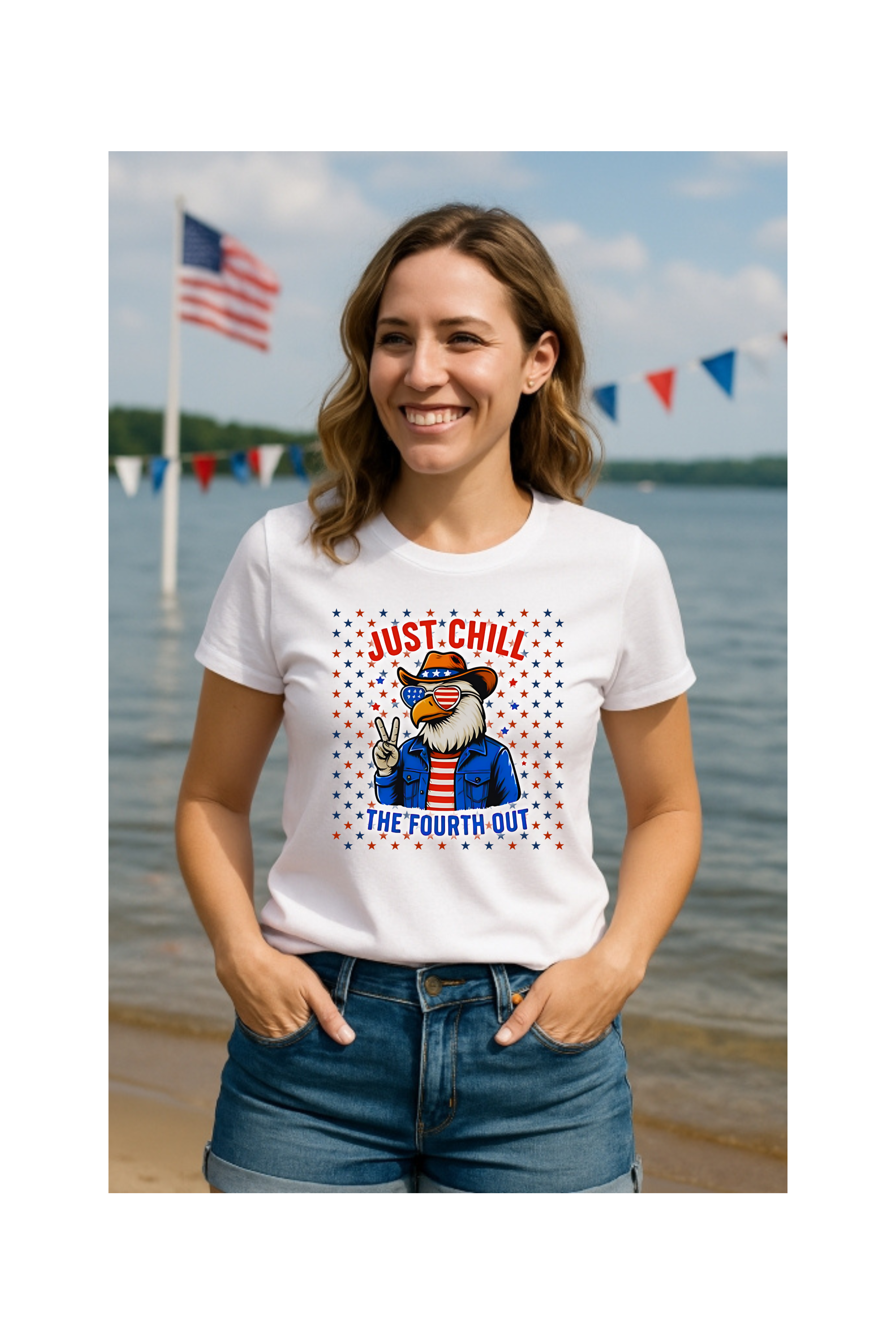 Patriotic Graphic T-Shirt, Just Chill Fourth of July Tee, Unisex Holiday Shirt, Summer BBQ Wear, Fun Independence Day Apparel