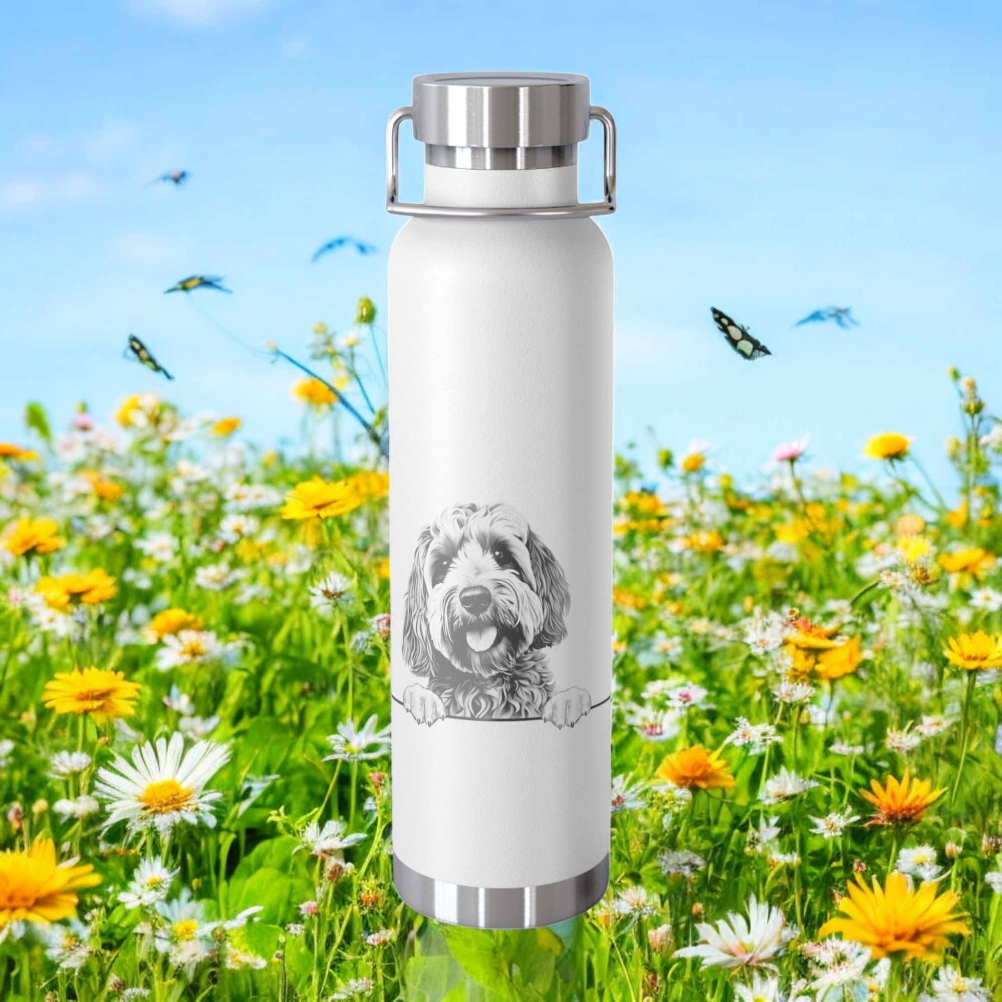 Cockapoo Copper Water Bottle - 22oz Vacuum Insulated Flask with Adorable Pup Design product thumbnail image Cockapoo Copper Water Bottle - 22oz Vacuum Insulated Flask with Adorable Pup Design product thumbnail image